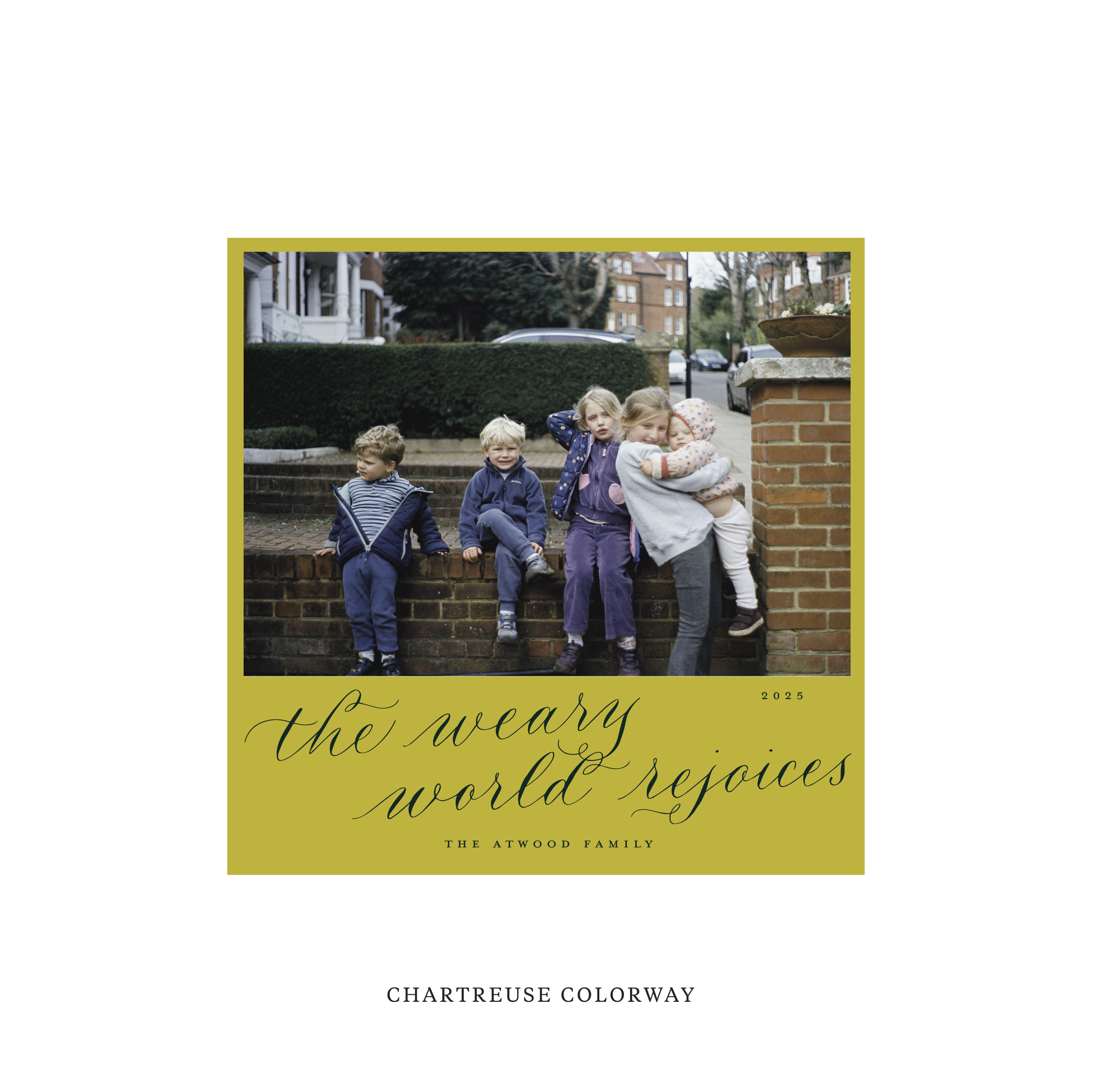 Atwood Classic Flat Print Holiday Card, Square