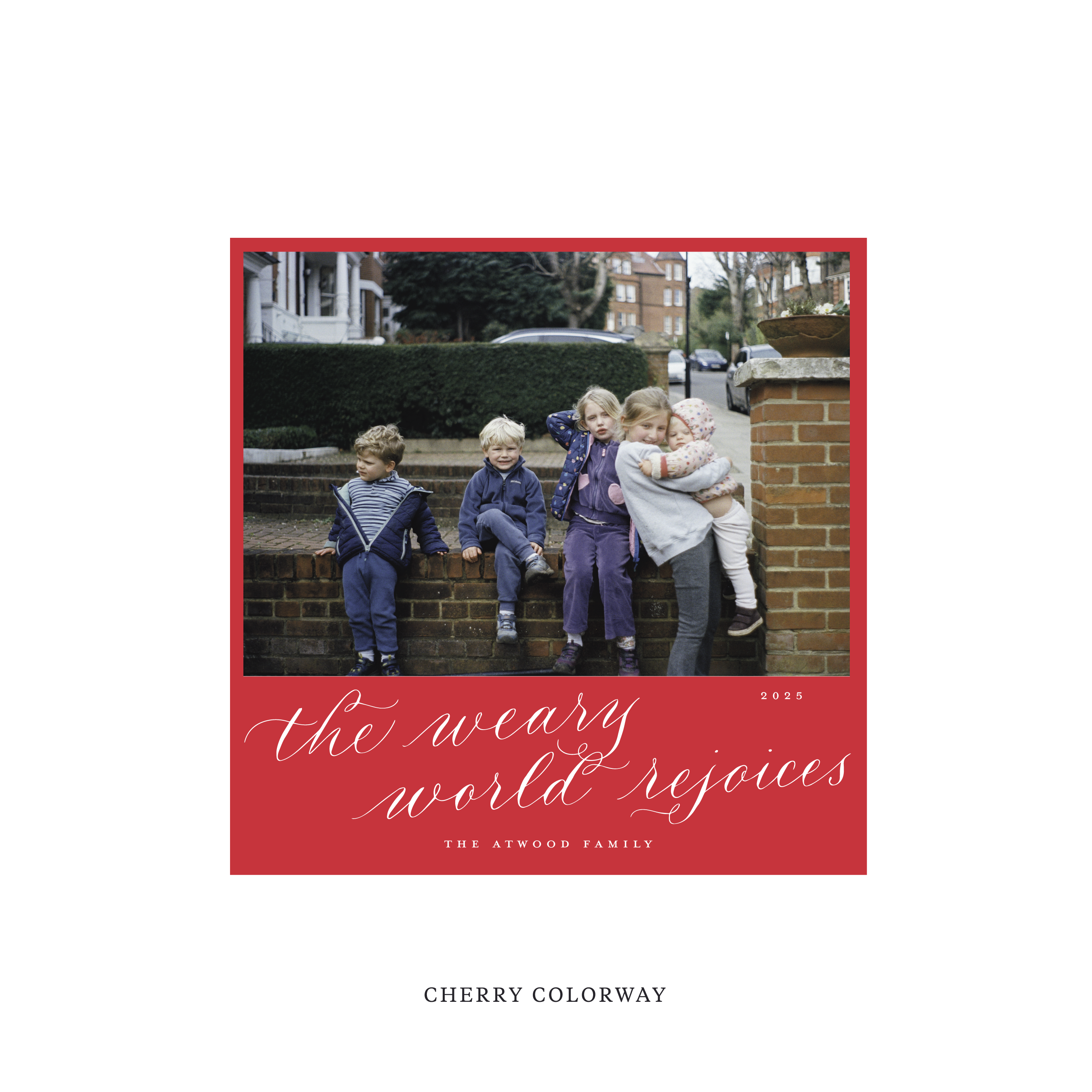 Atwood Classic Flat Print Holiday Card, Square