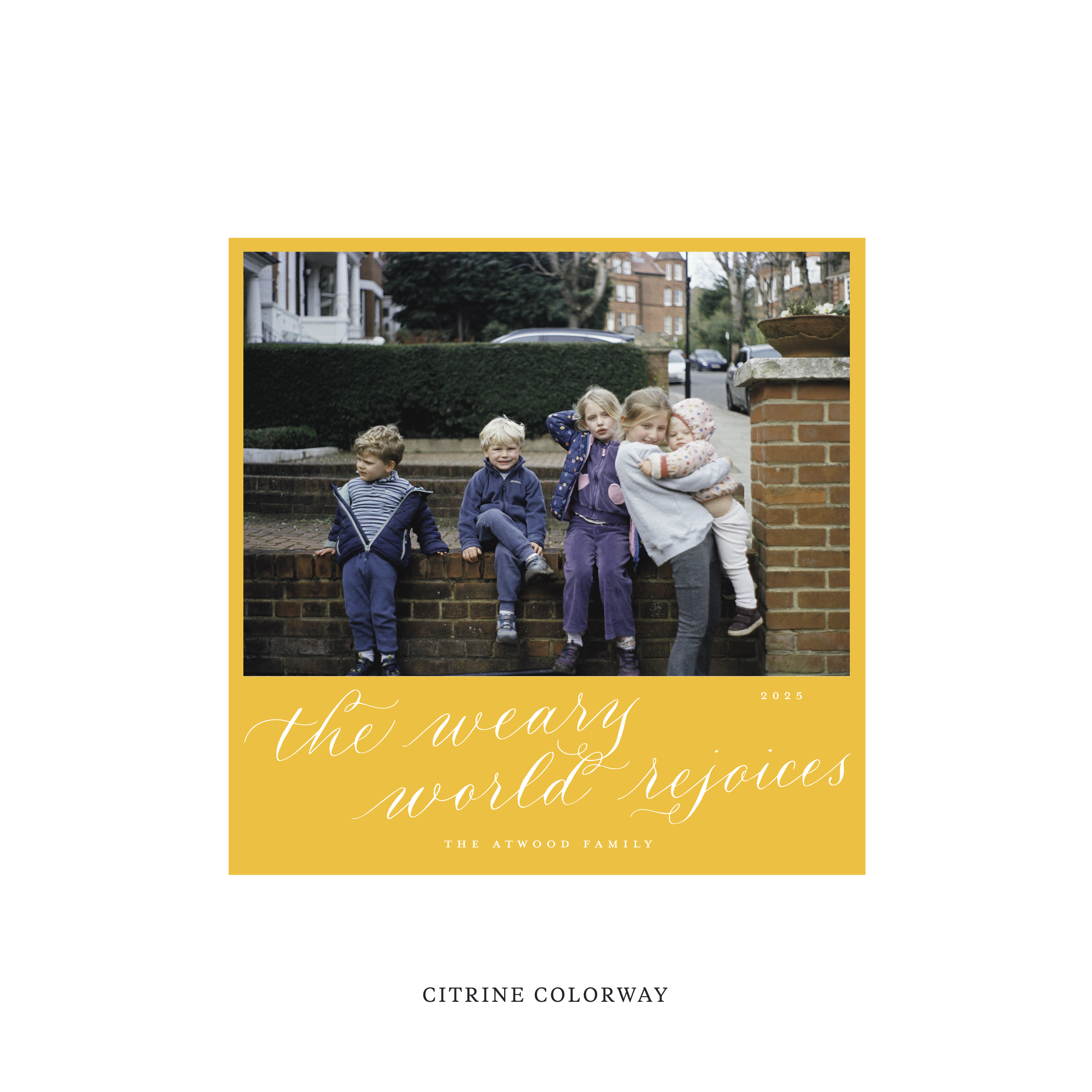 Atwood Classic Flat Print Holiday Card, Square