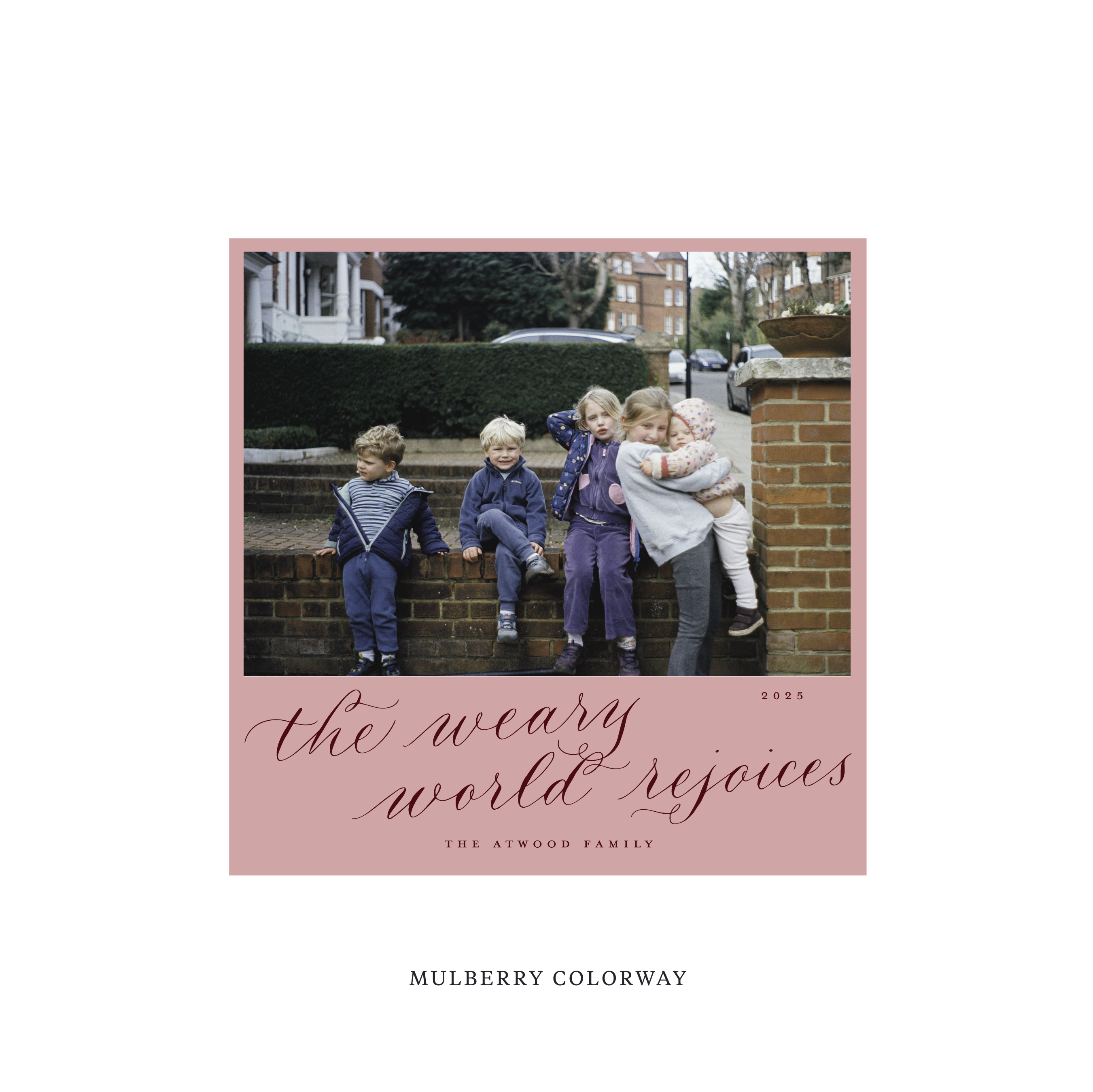Atwood Classic Flat Print Holiday Card, Square