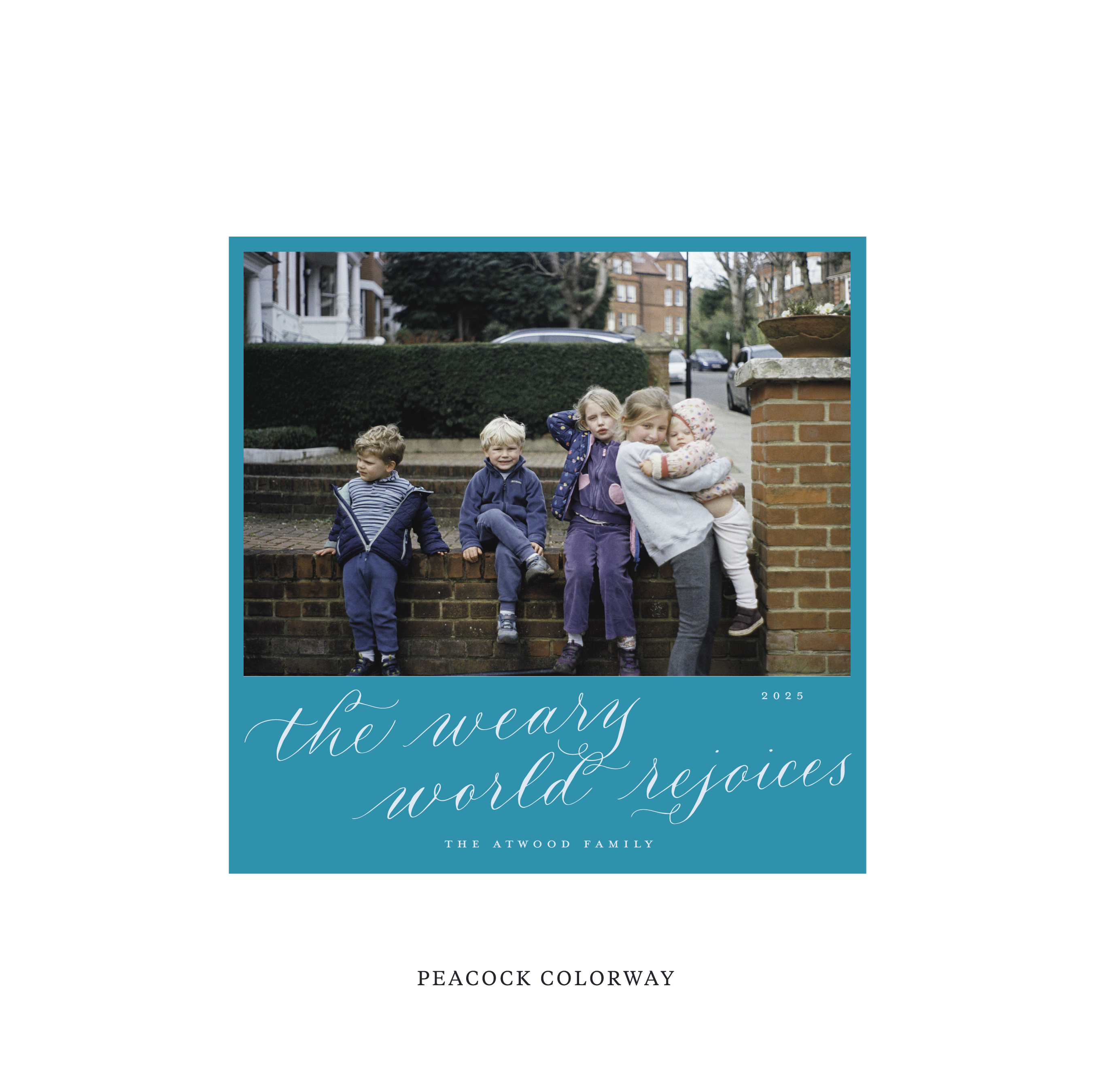 Atwood Classic Flat Print Holiday Card, Square