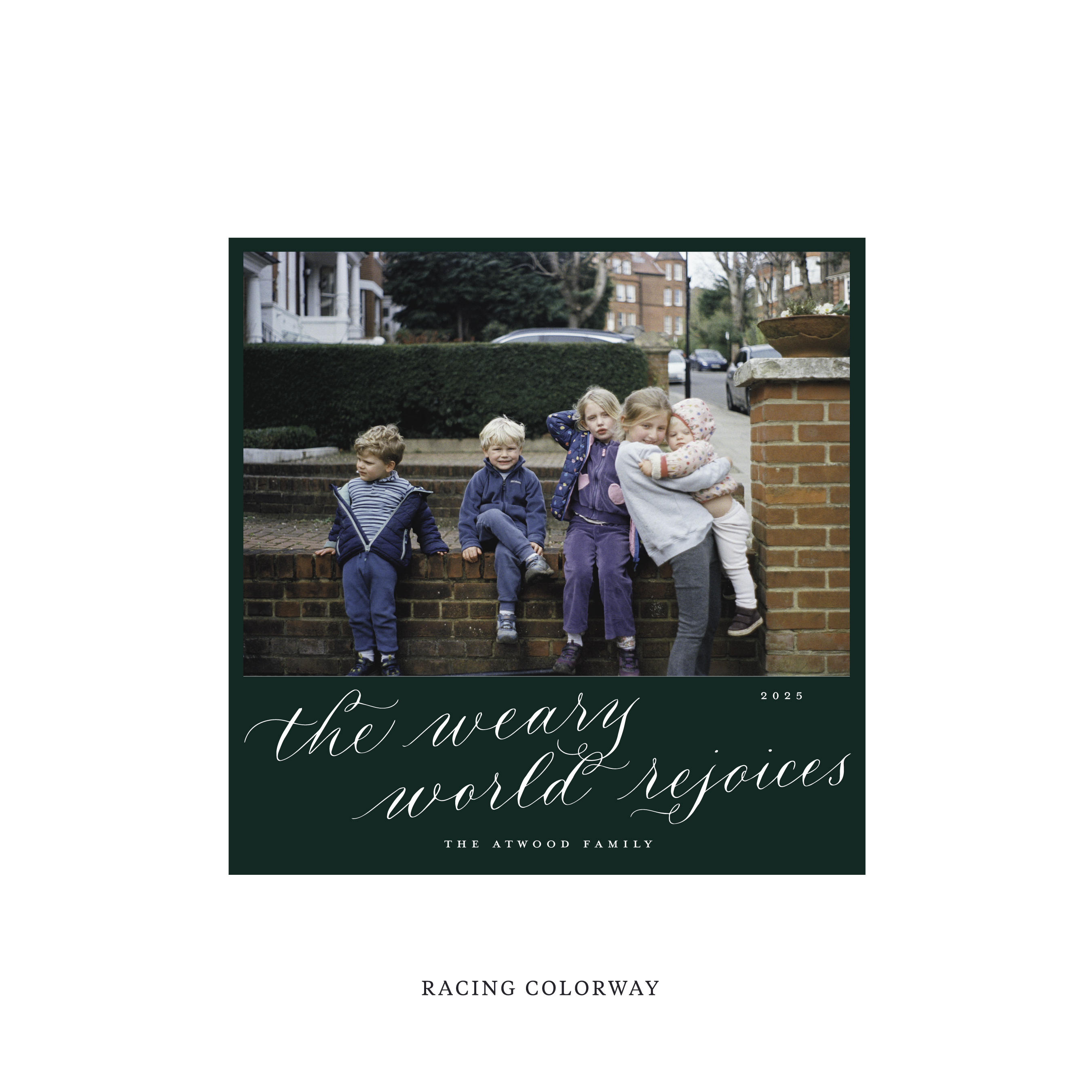 Atwood Classic Flat Print Holiday Card, Square