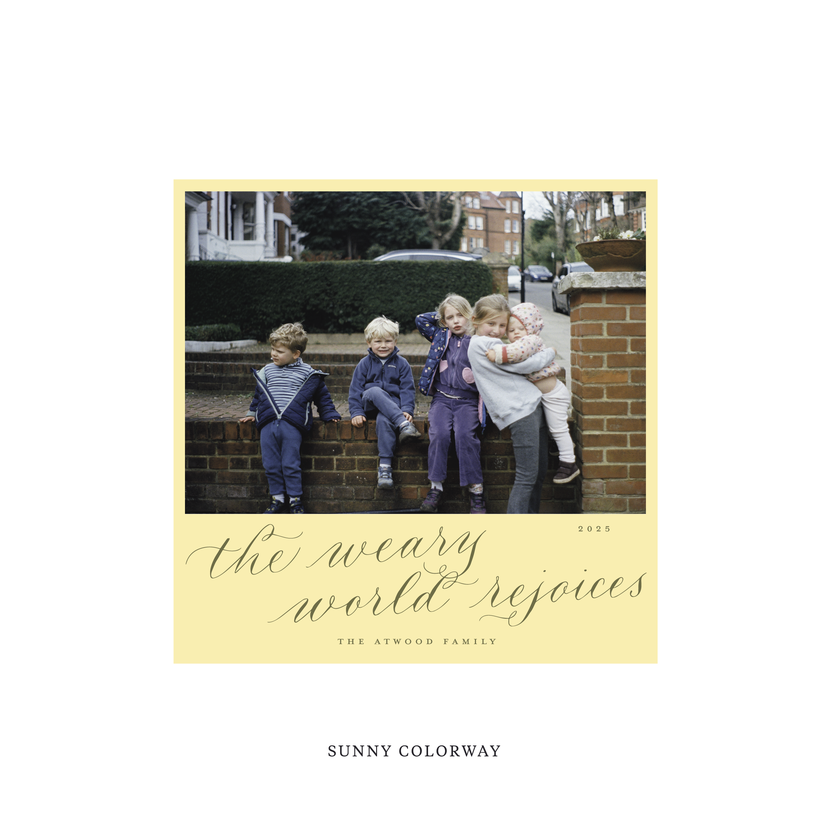 Atwood Classic Flat Print Holiday Card, Square