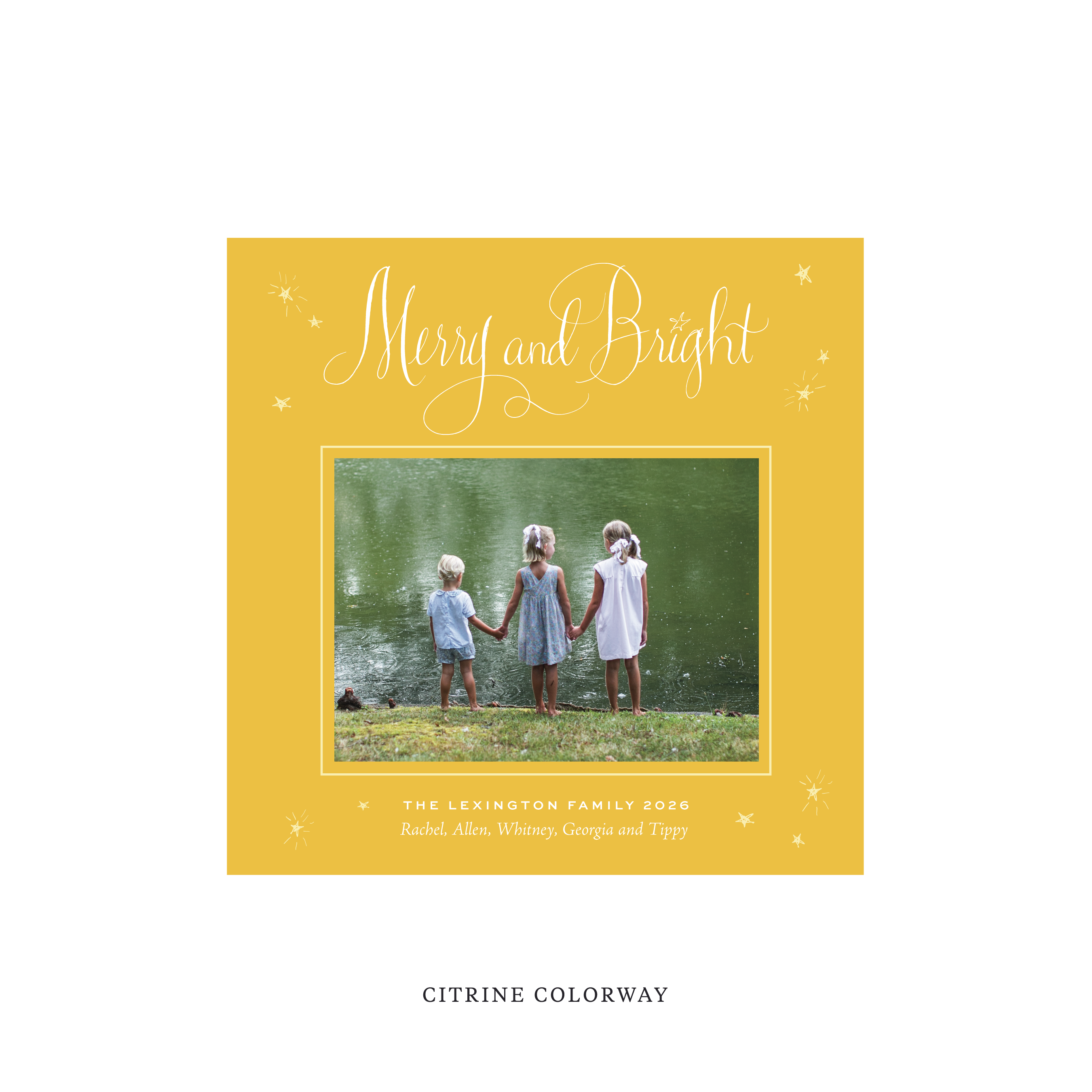 Aurora Classic Flat Print Holiday Card, Square