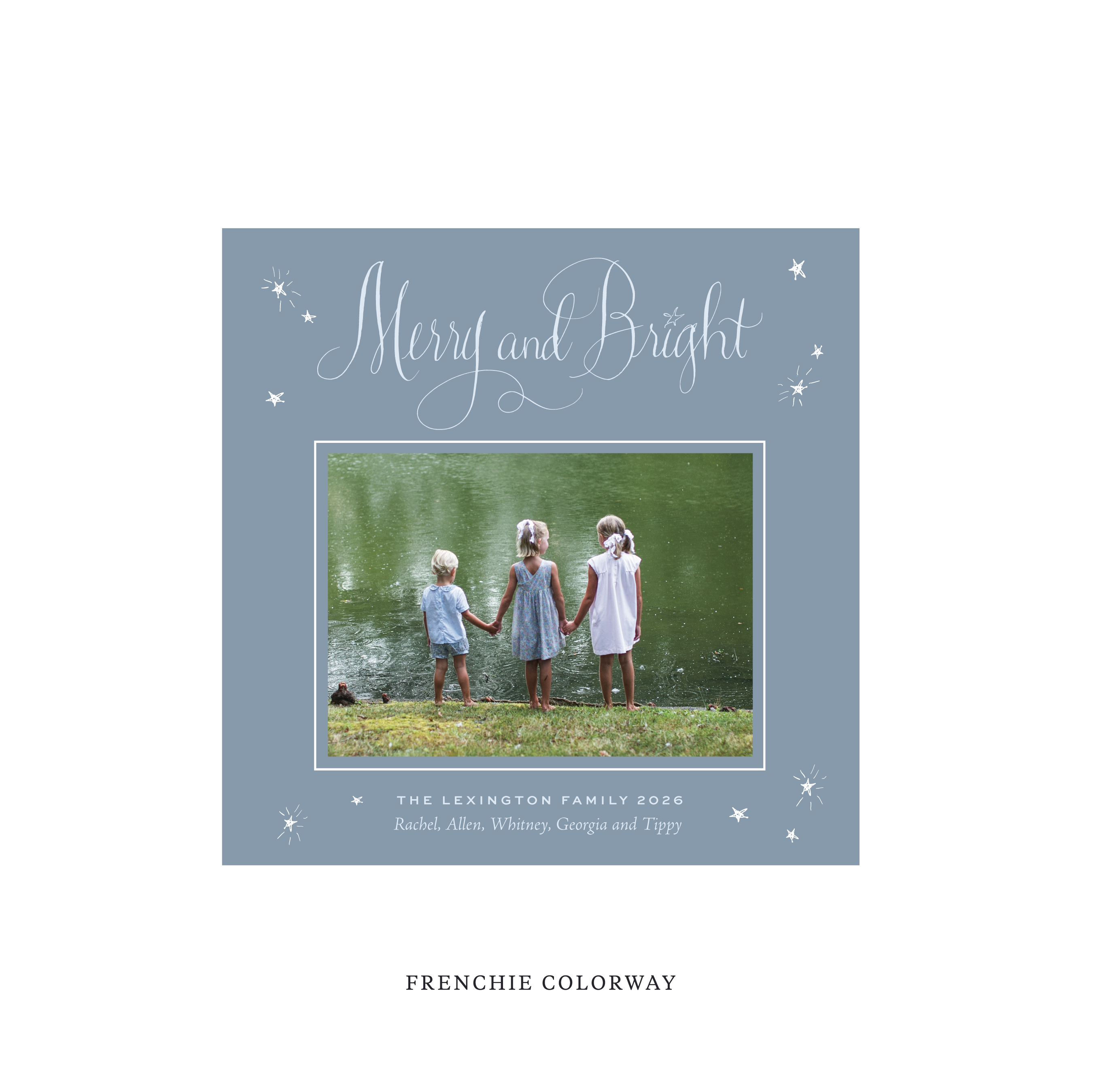 Aurora Classic Flat Print Holiday Card, Square