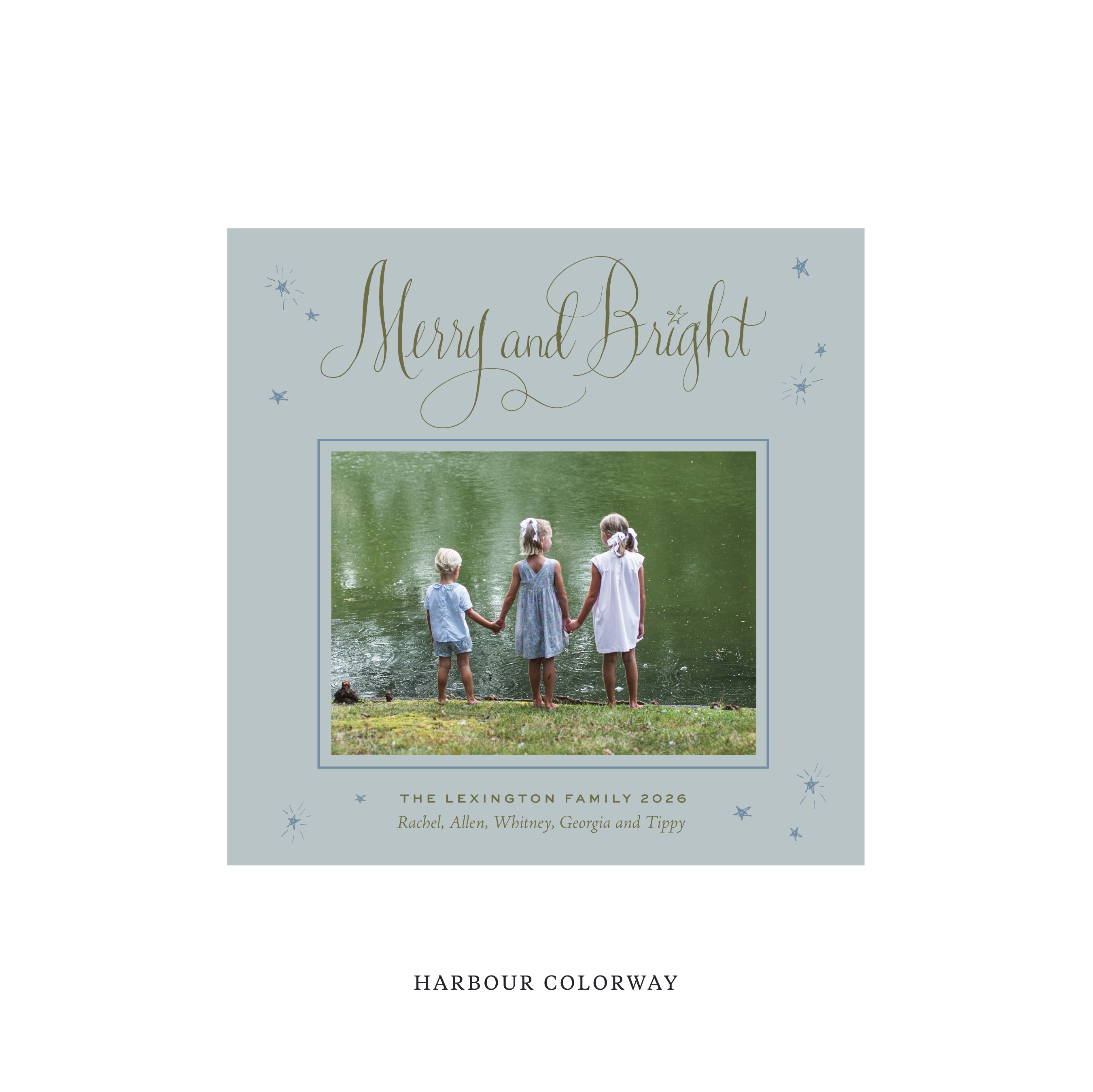 Aurora Classic Flat Print Holiday Card, Square