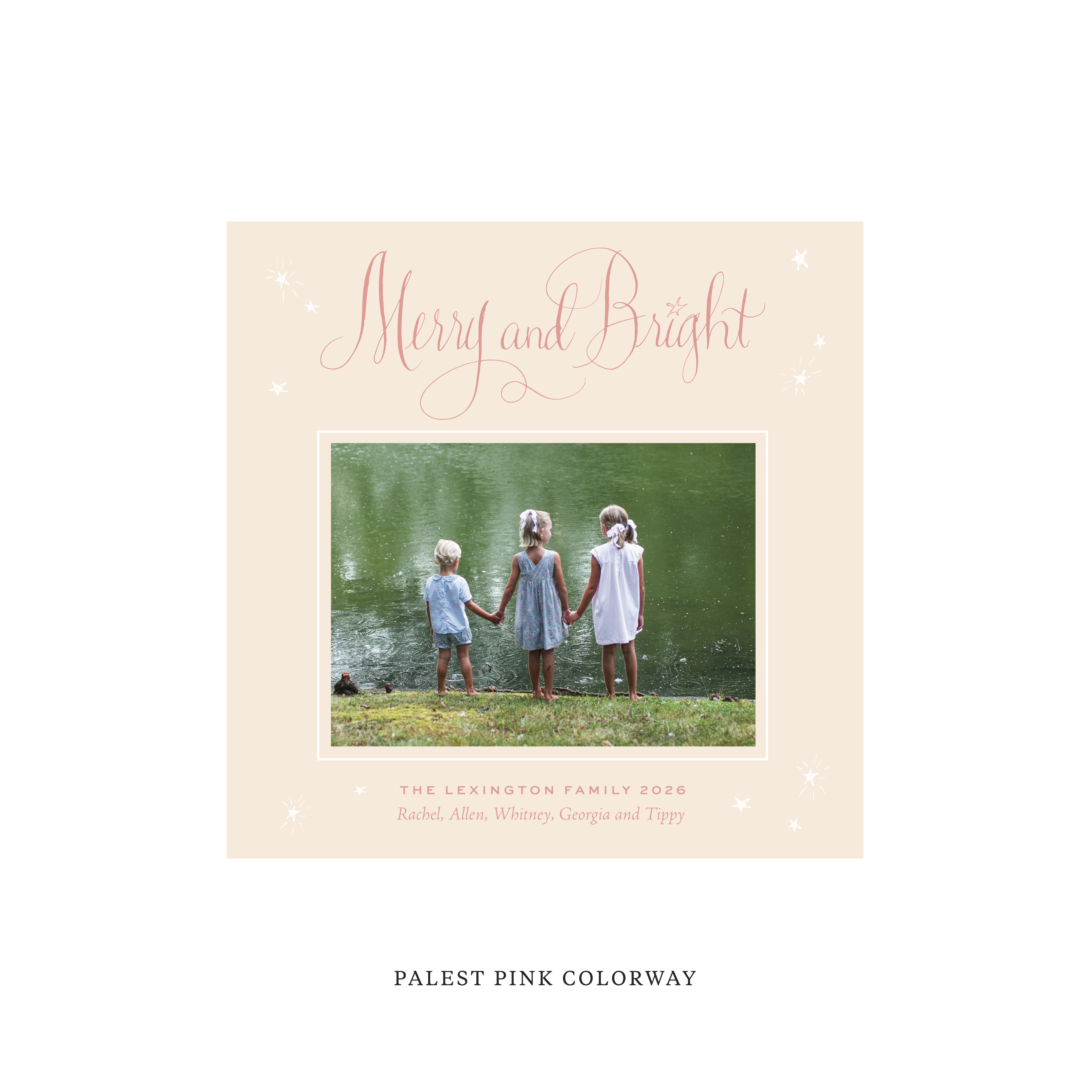Aurora Classic Flat Print Holiday Card, Square