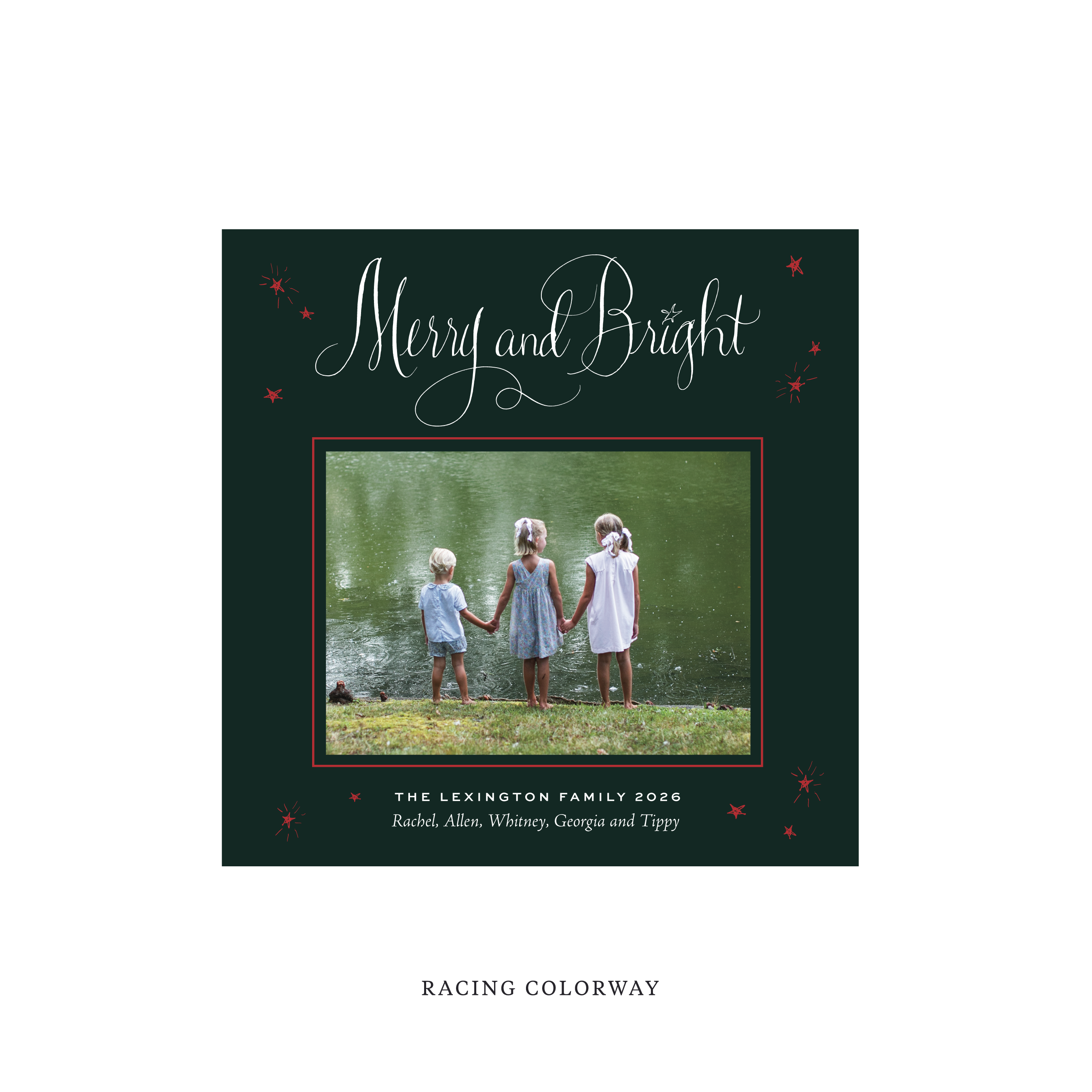 Aurora Classic Flat Print Holiday Card, Square