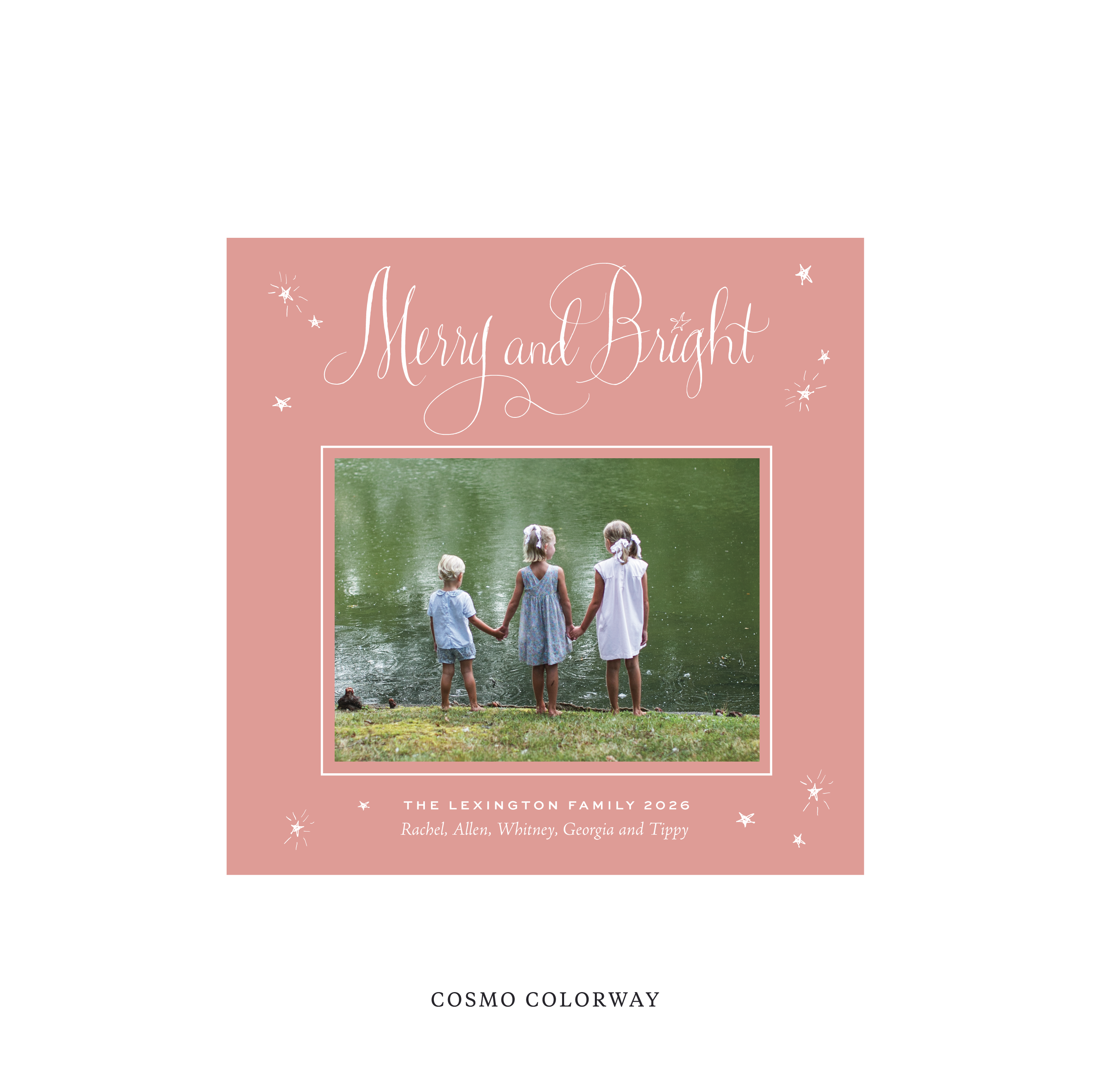 Aurora Classic Flat Print Holiday Card, Square