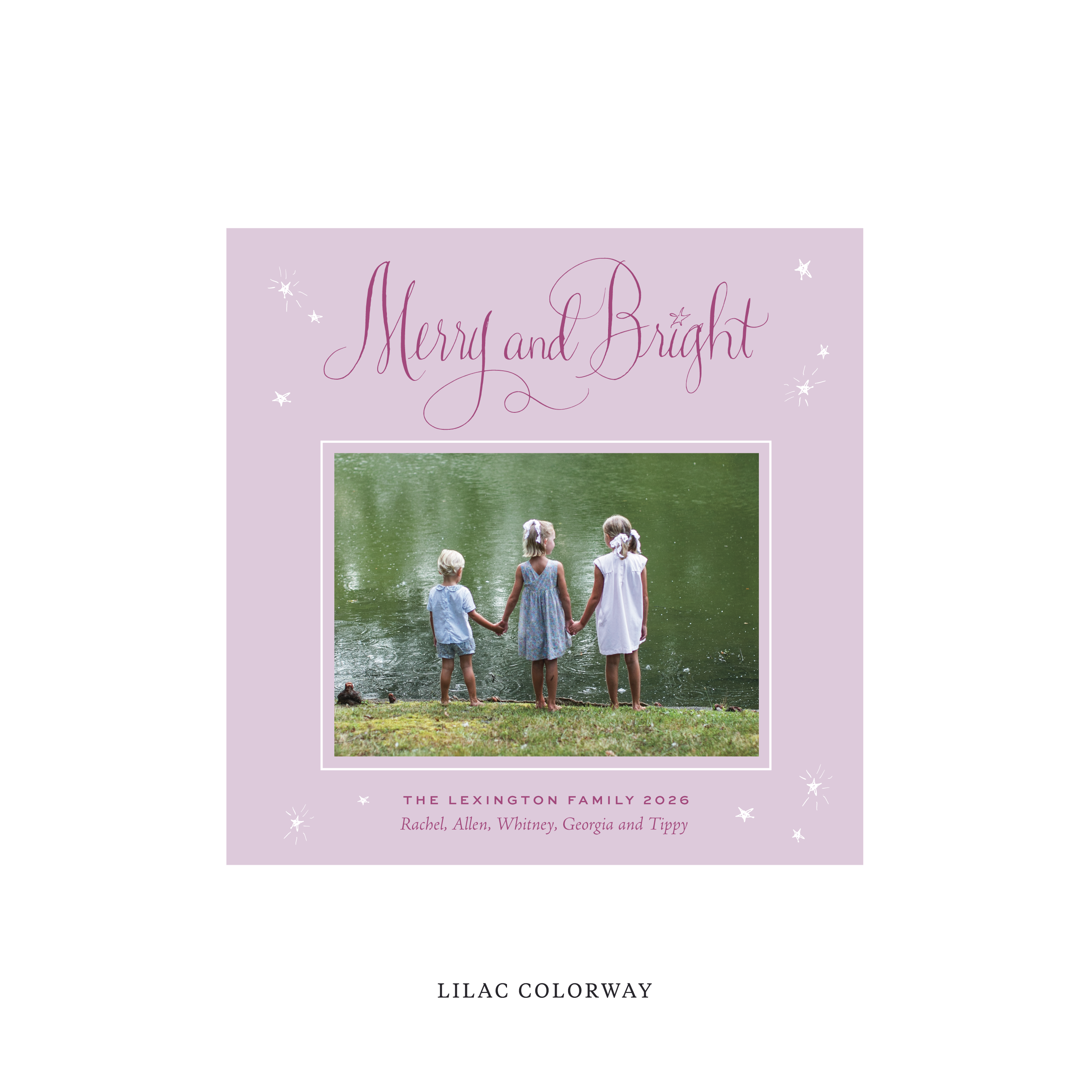 Aurora Classic Flat Print Holiday Card, Square