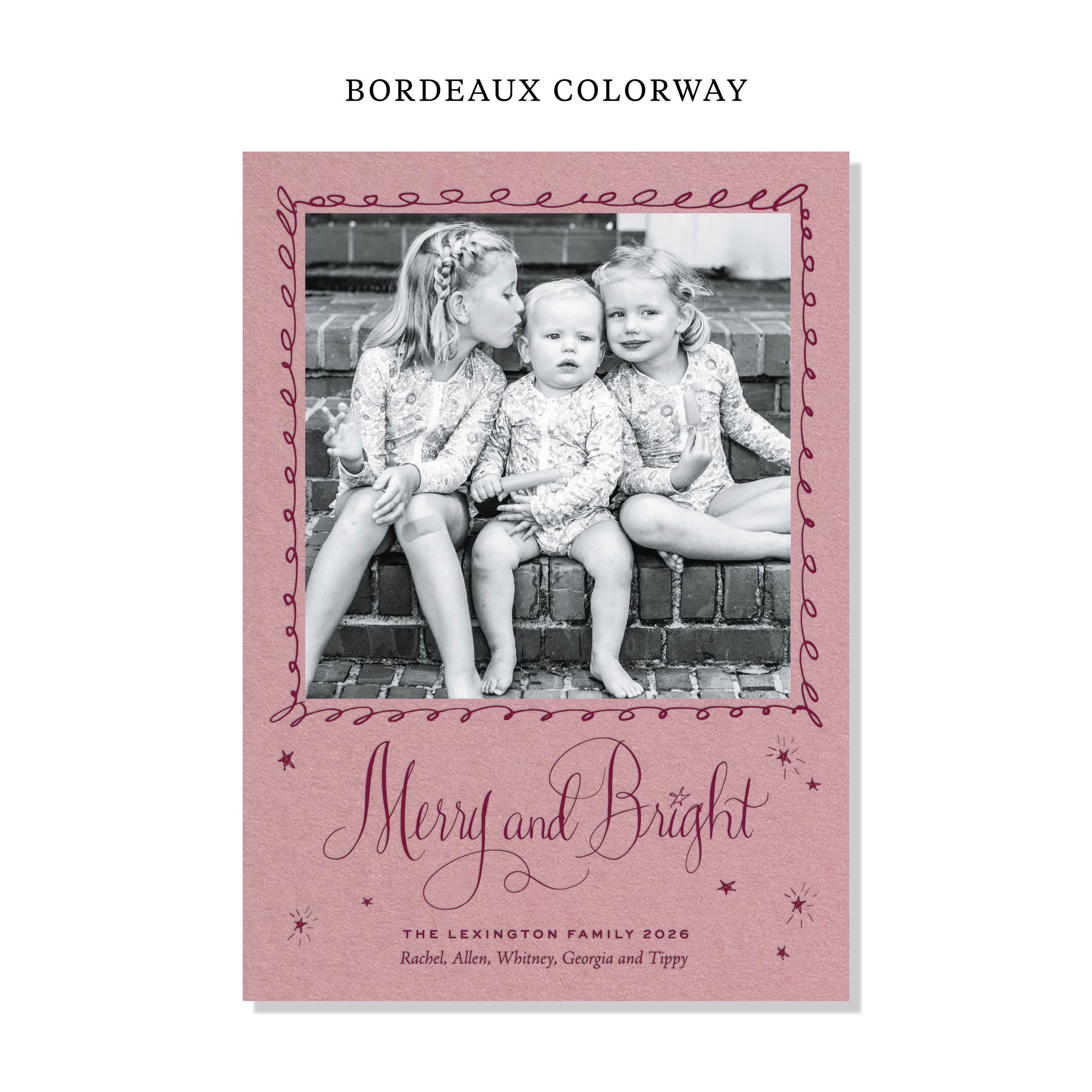Aurora Letterpress Holiday Card, Large (Colored Paper)