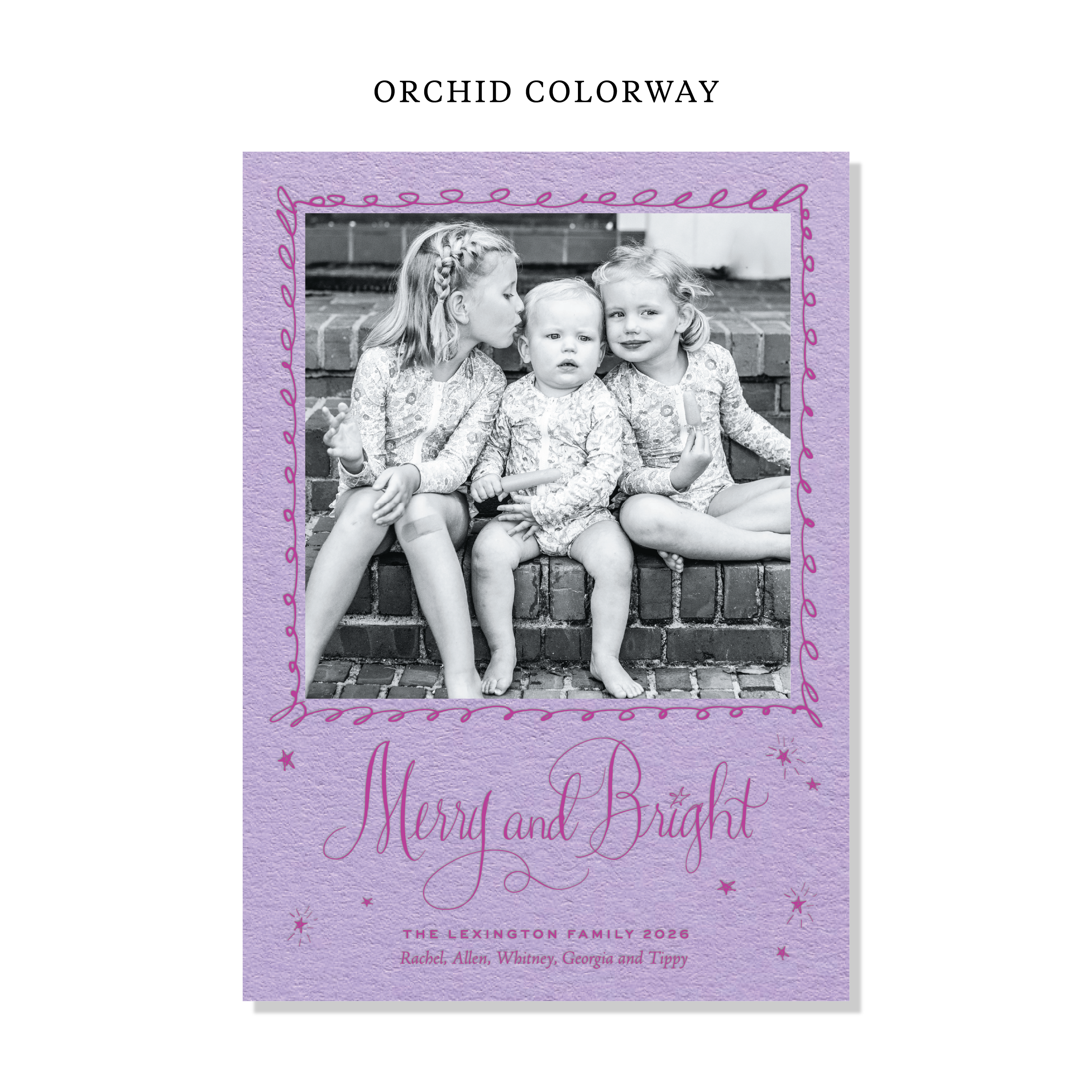 Aurora Letterpress Holiday Card, Large (Colored Paper)