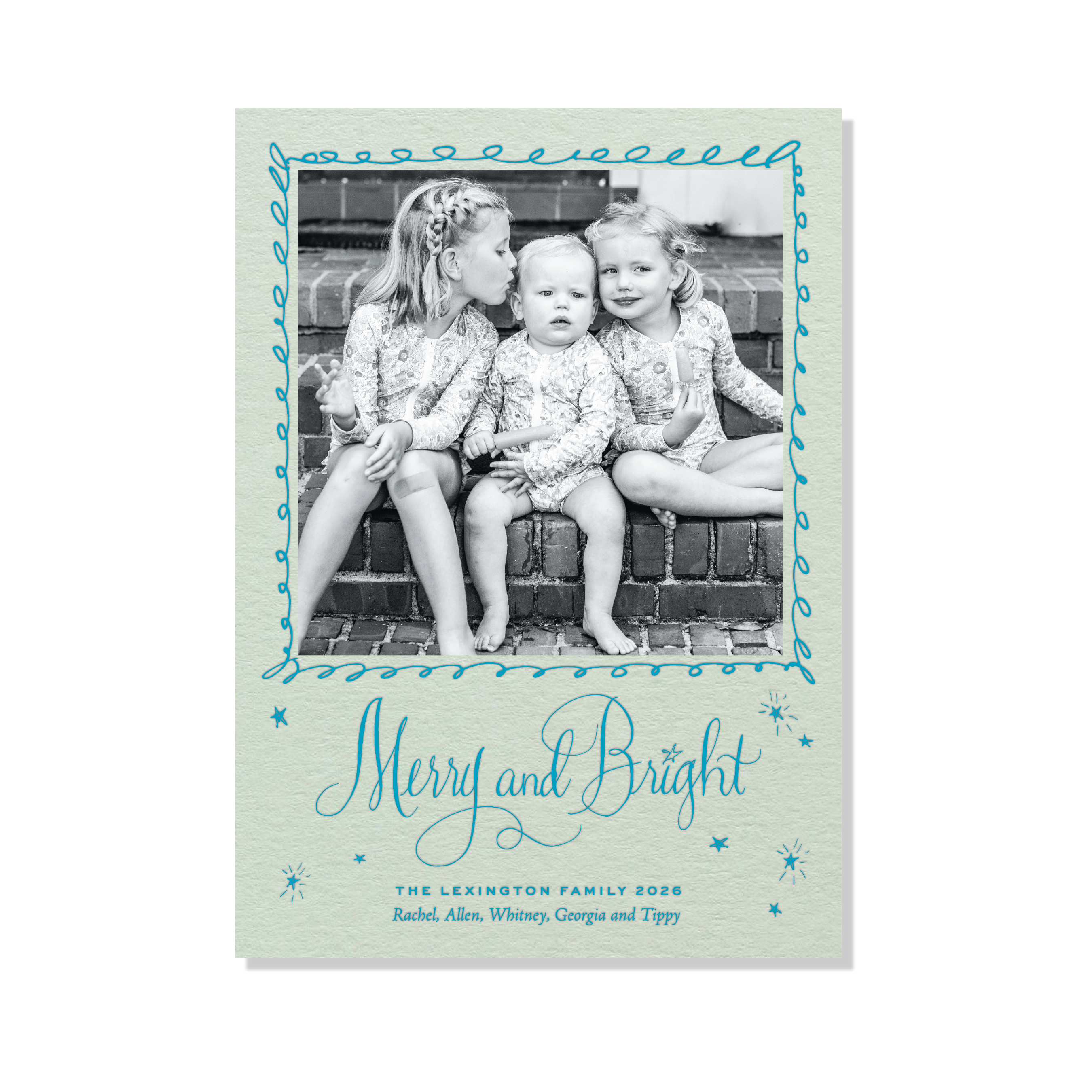 Aurora Letterpress Holiday Card, Large (Colored Paper)