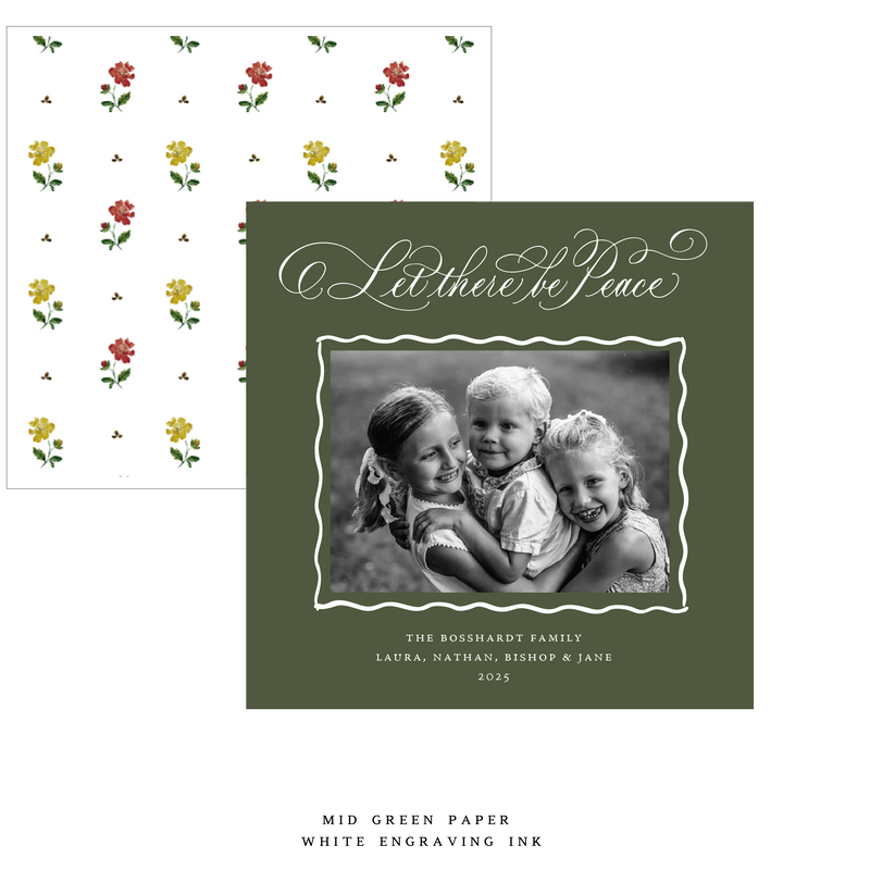 Bishop Engraved Small Square Holiday Card