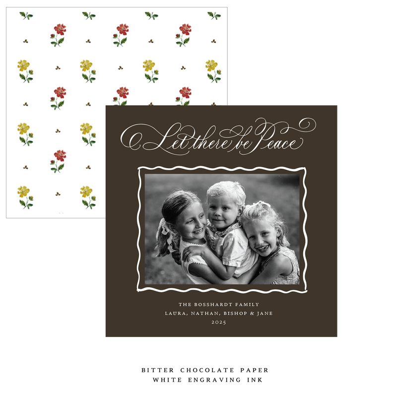 Bishop Engraved Small Square Holiday Card