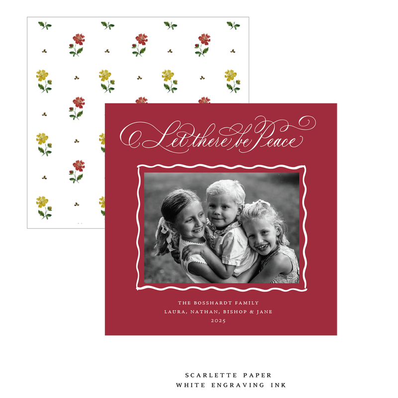Bishop Engraved Small Square Holiday Card