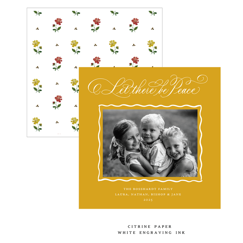 Bishop Engraved Small Square Holiday Card