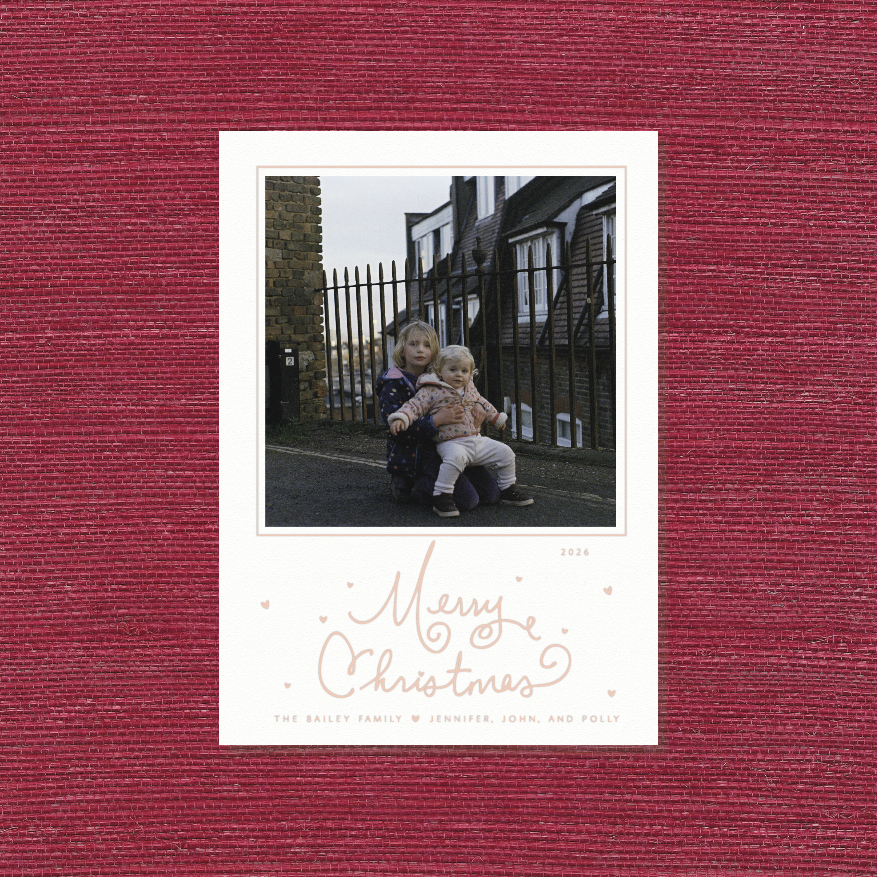 Sinclair Letterpress Holiday Card, Large (White Paper)