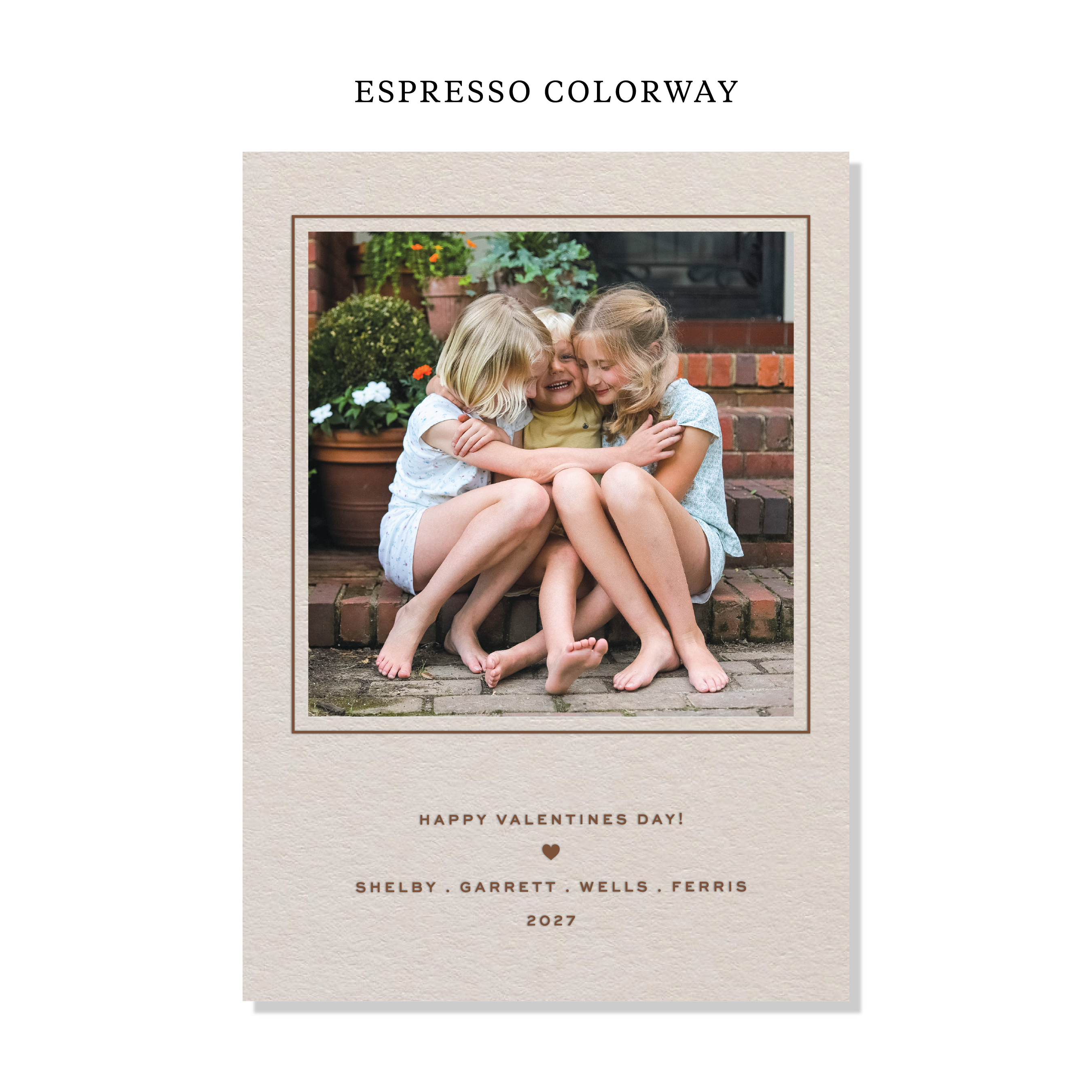 Balfour II Letterpress Holiday Card, Large (Colored Paper)
