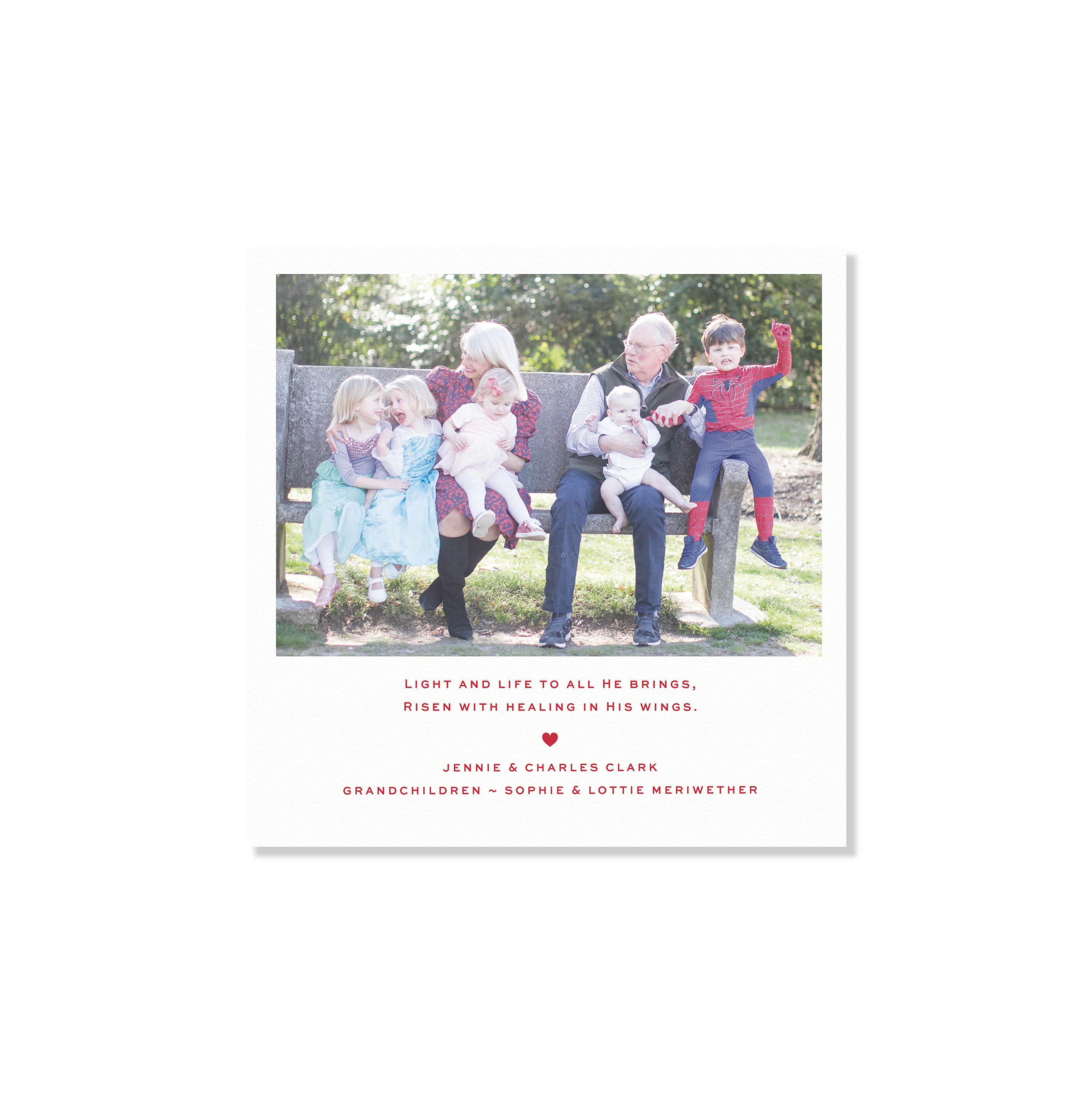 Balfour Letterpress Holiday Card, Small Square (White Paper)