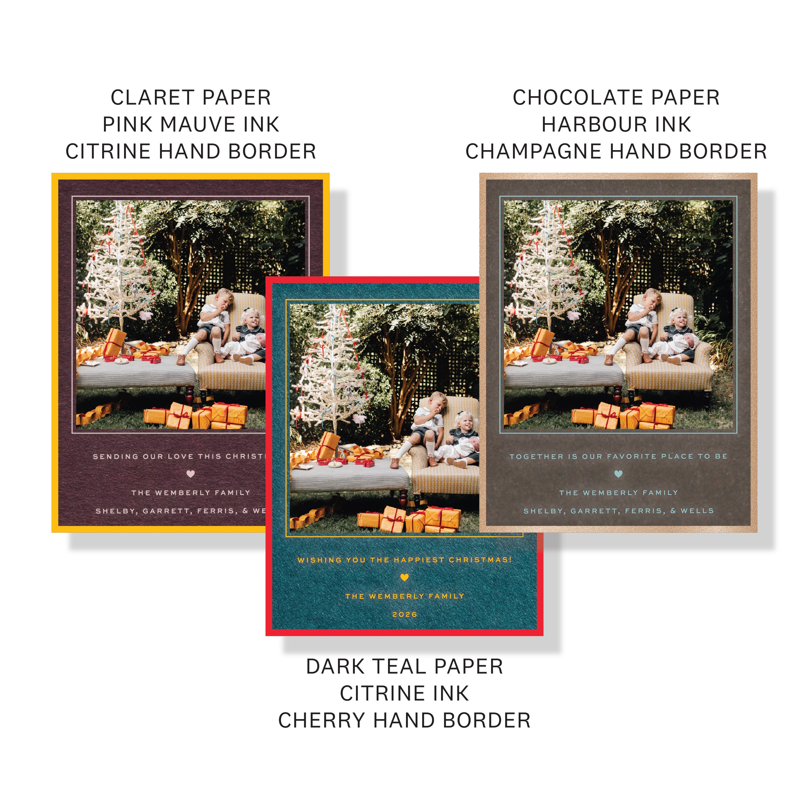 Balfour Engraved Christmas Photo Card with a favorite family photograph, custom wording, and timeless engraved details.