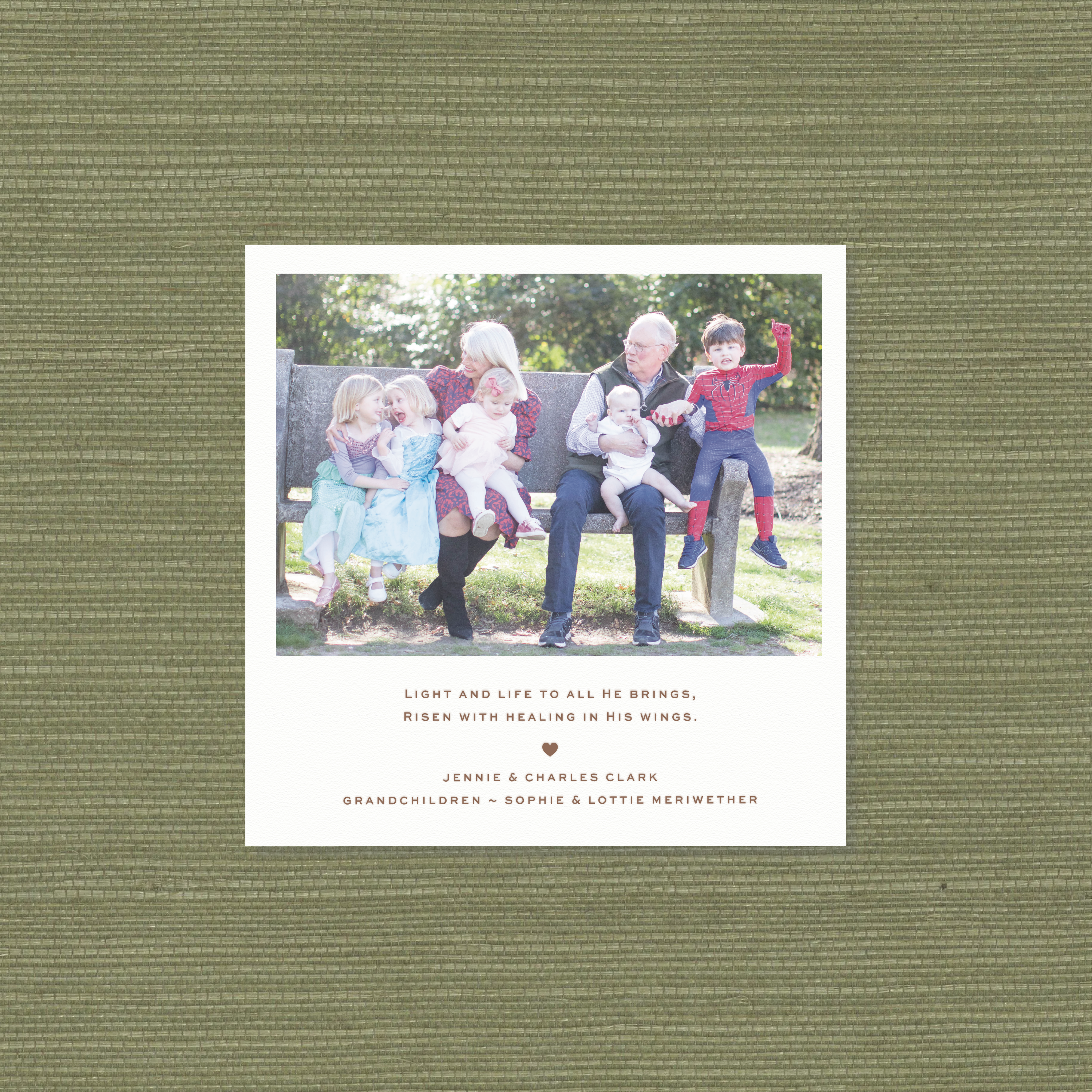 Balfour Letterpress Holiday Card, Small Square (White Paper)