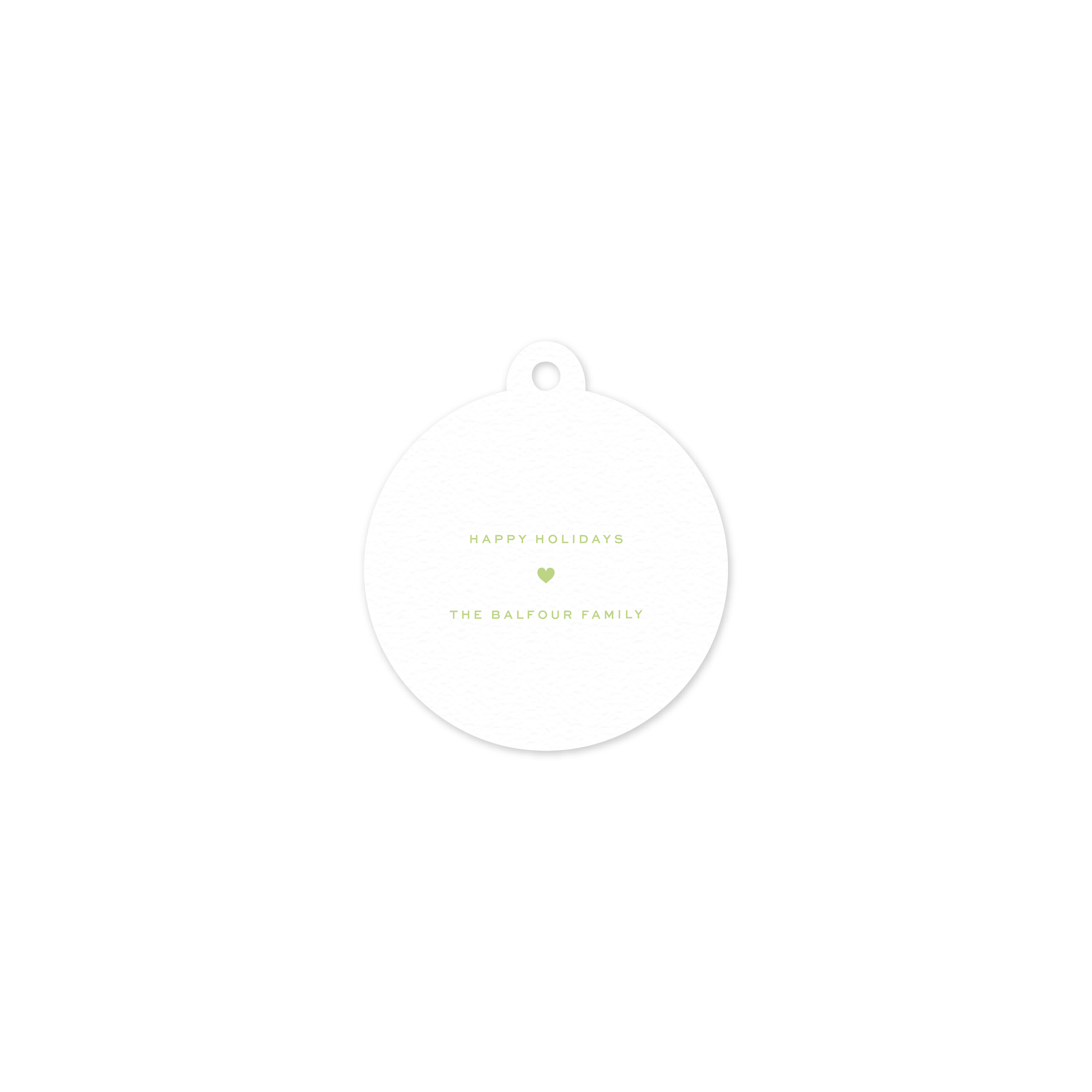 Balfour Round Letterpress Holiday Gift Tag