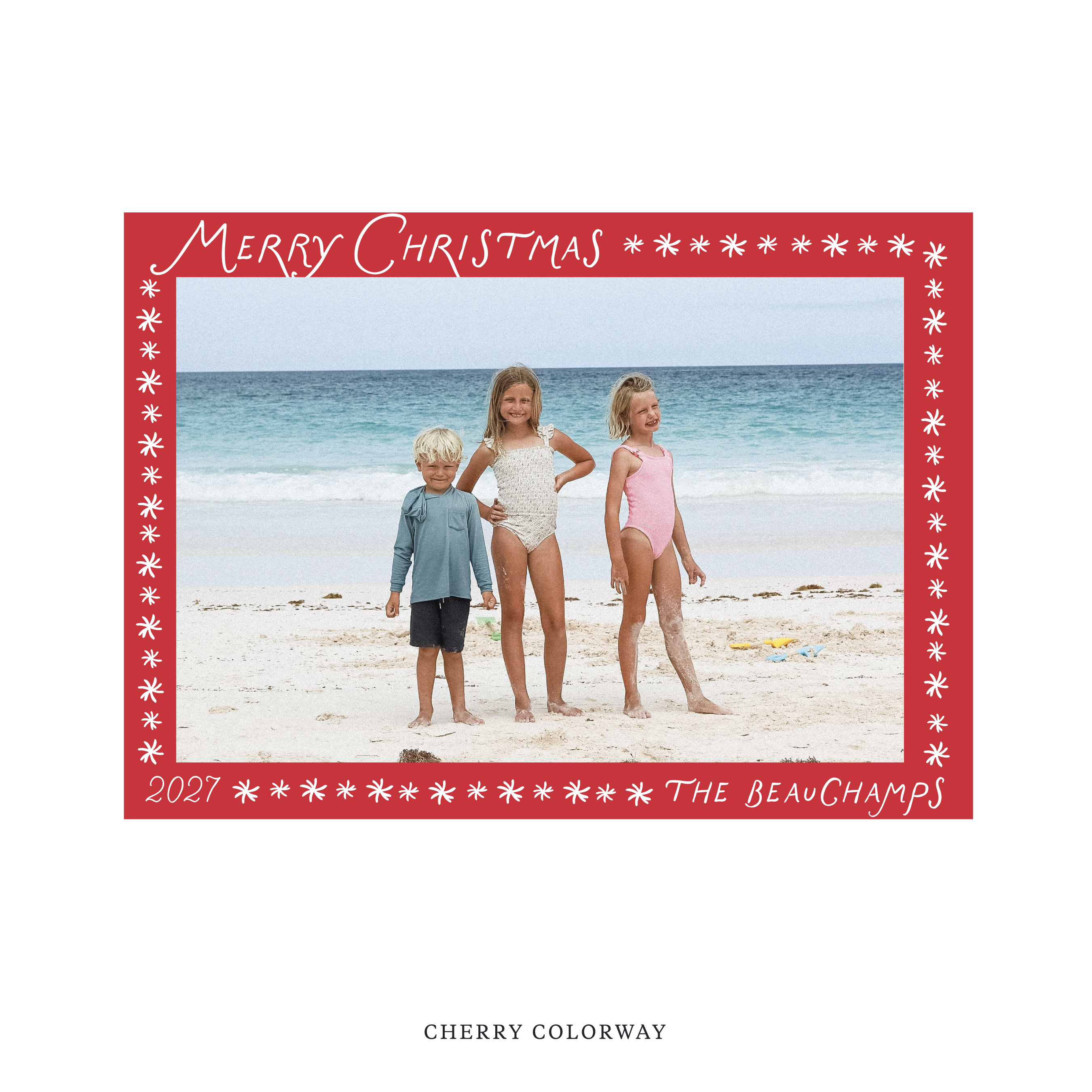 Beauchamp Classic Flat Print Holiday Card, Large