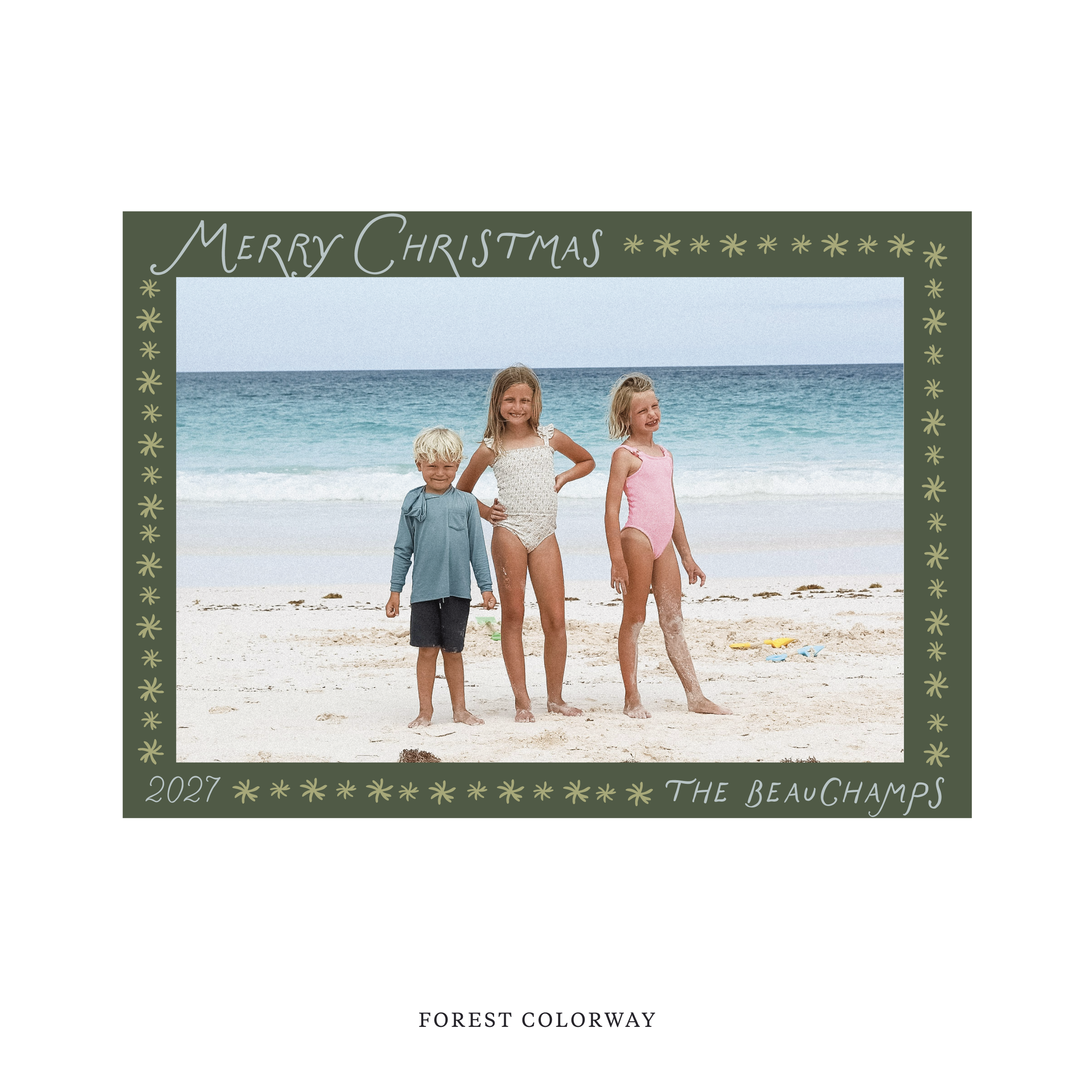 Beauchamp Classic Flat Print Holiday Card, Large