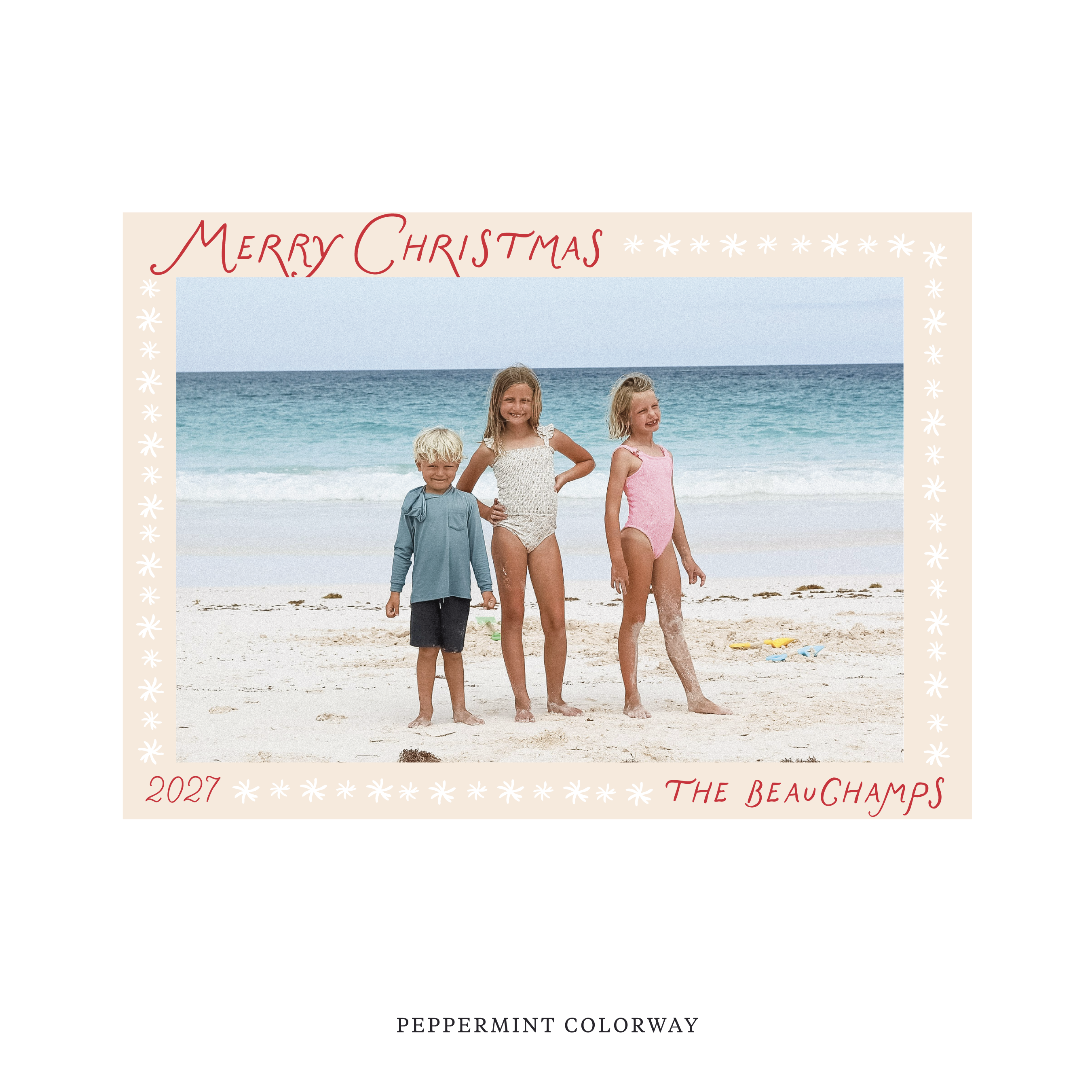 Beauchamp Classic Flat Print Holiday Card, Large