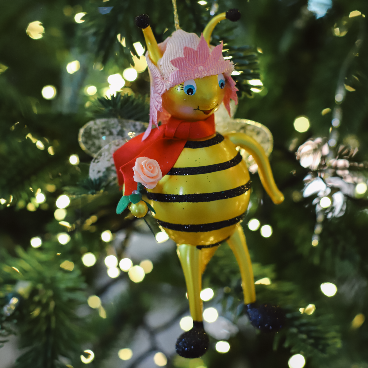 Bee Merry Italian Glass Ornament