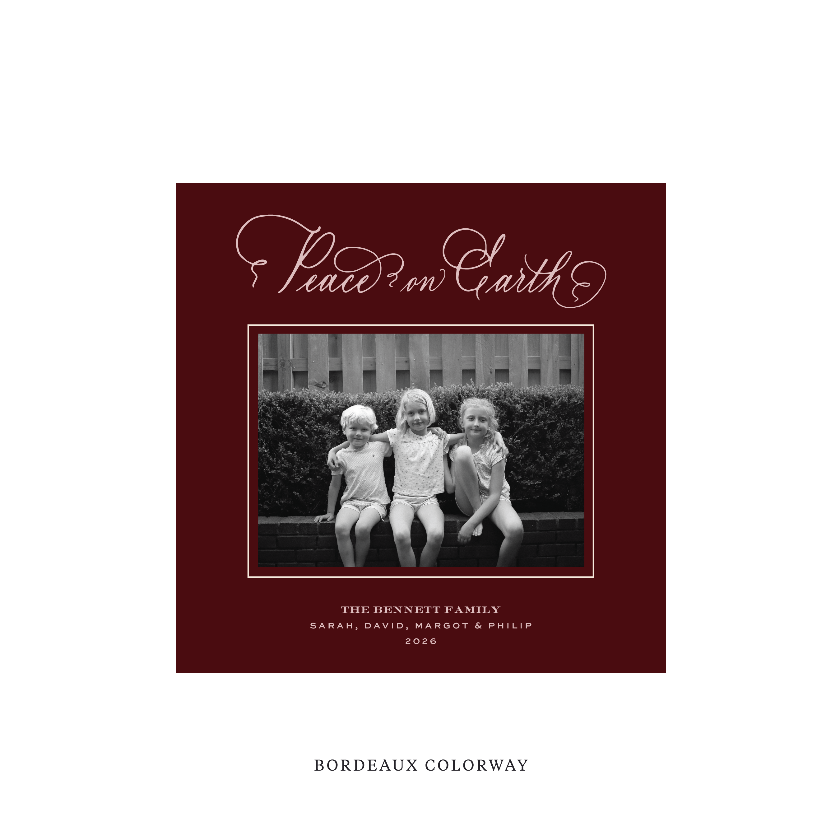 Bennett Classic Flat Print Holiday Card, Square
