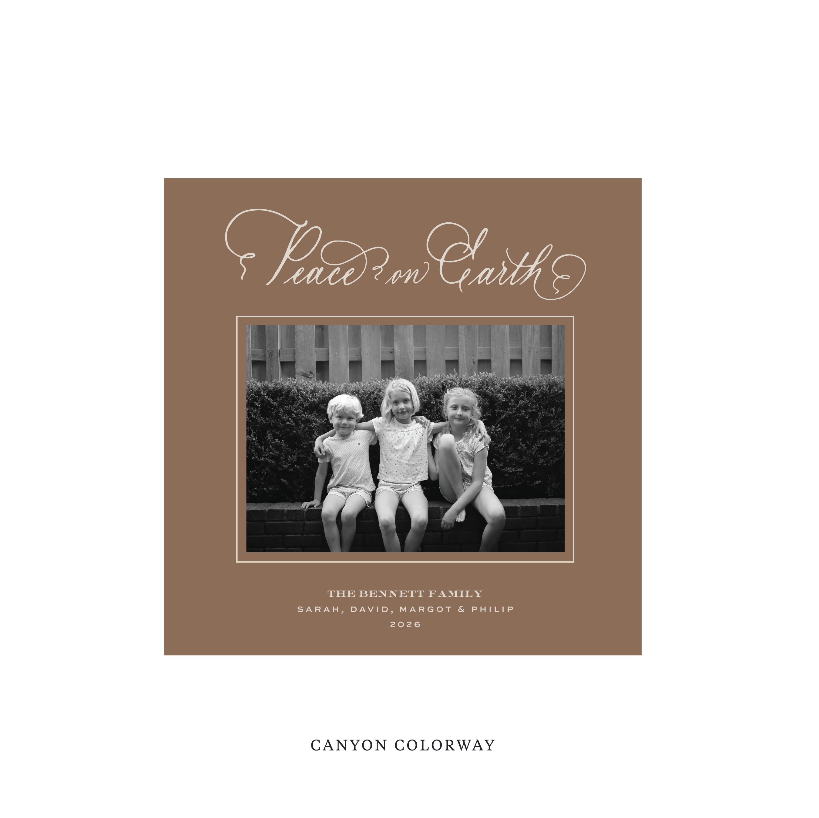 Bennett Classic Flat Print Holiday Card, Square