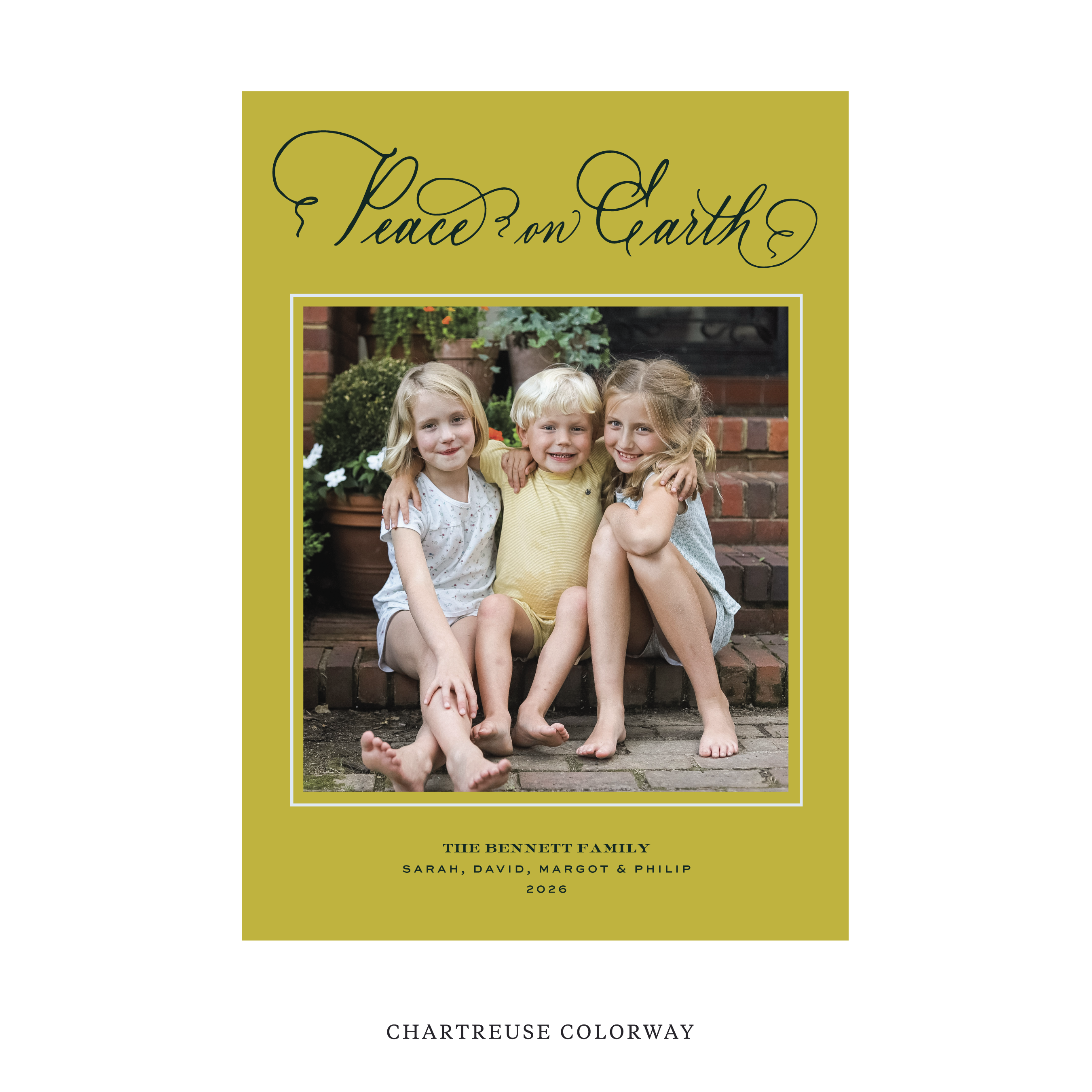 Bennett Classic Flat Print Holiday Card, Large