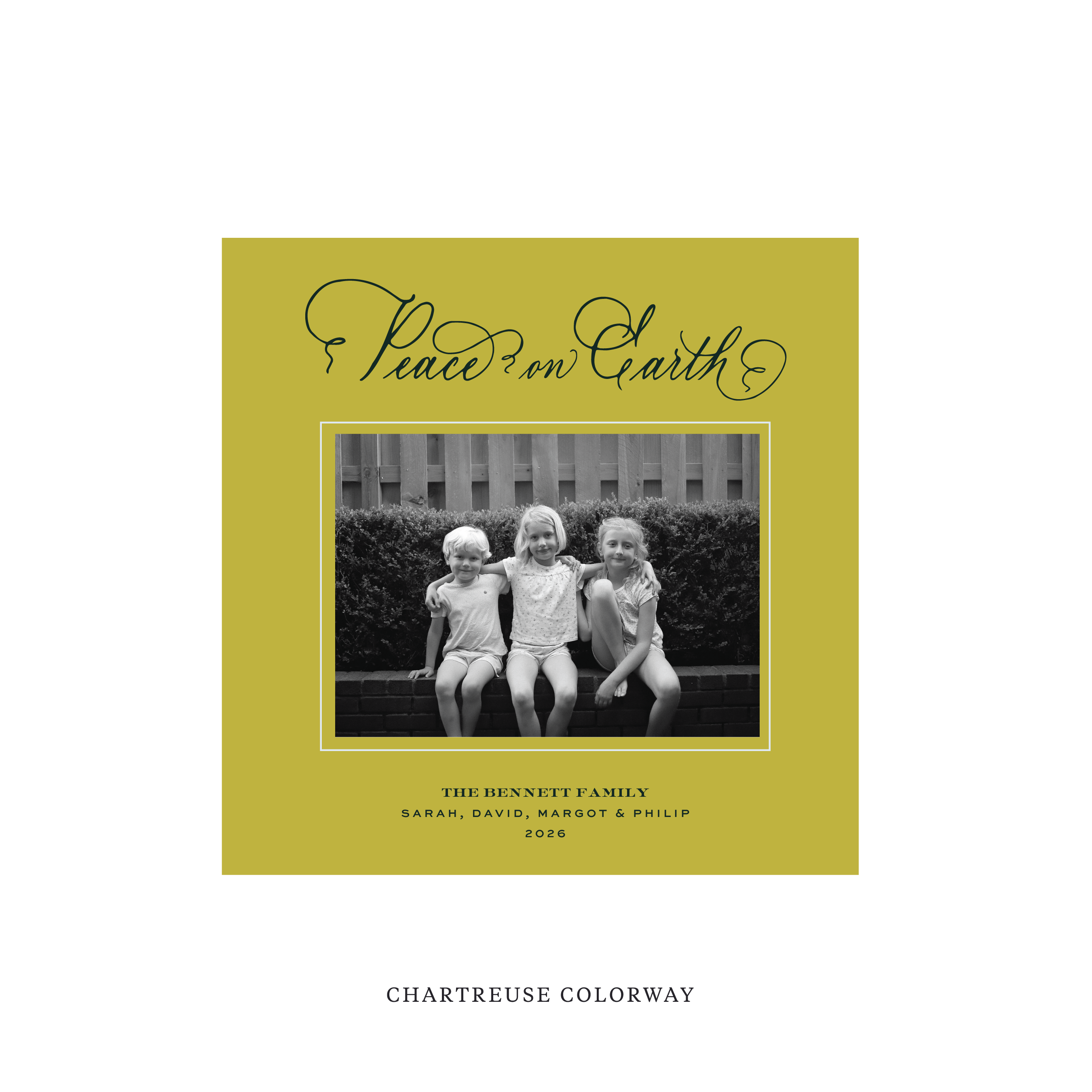 Bennett Classic Flat Print Holiday Card, Square