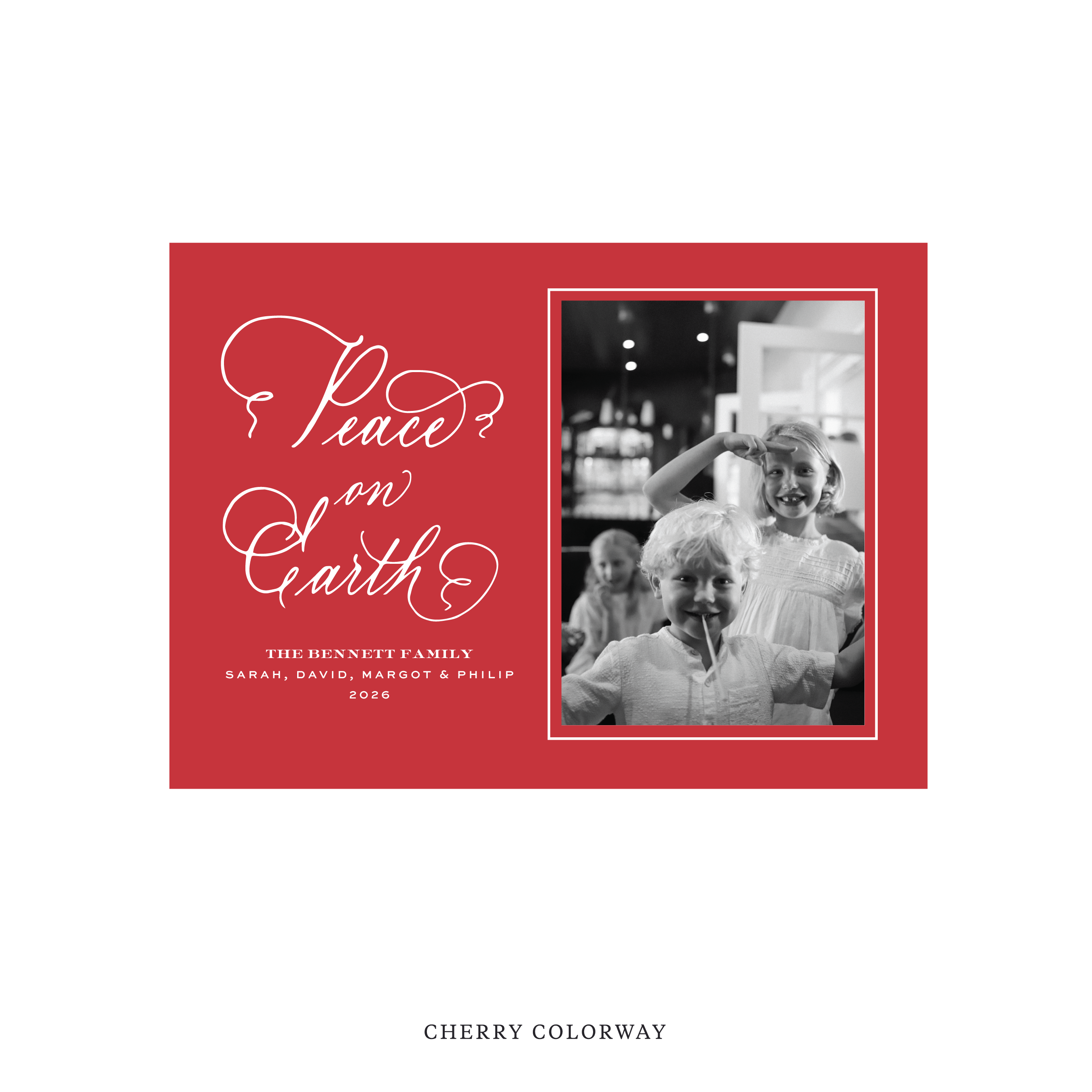 Bennett Classic Flat Print Holiday Card, Medium