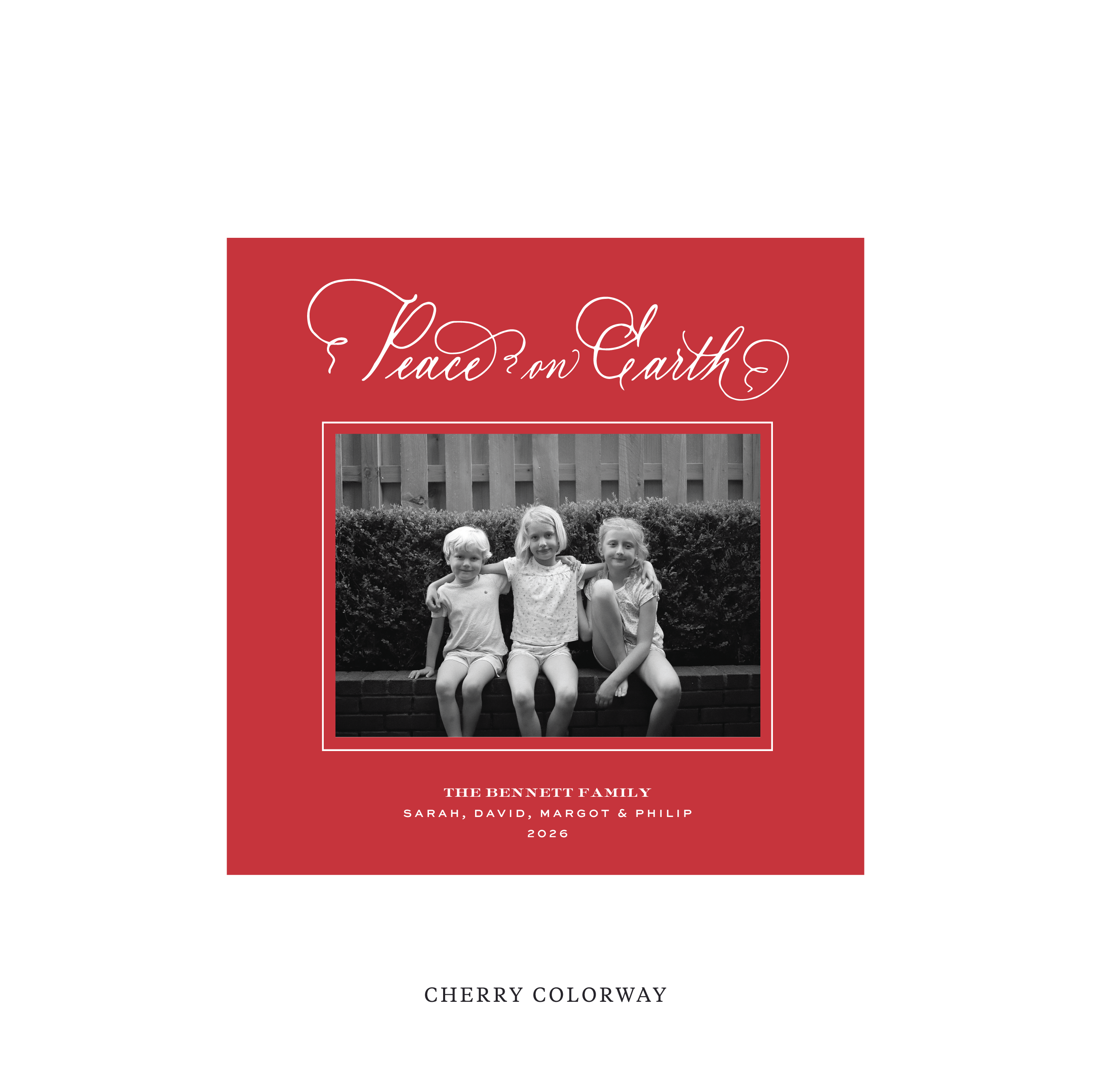 Bennett Classic Flat Print Holiday Card, Square