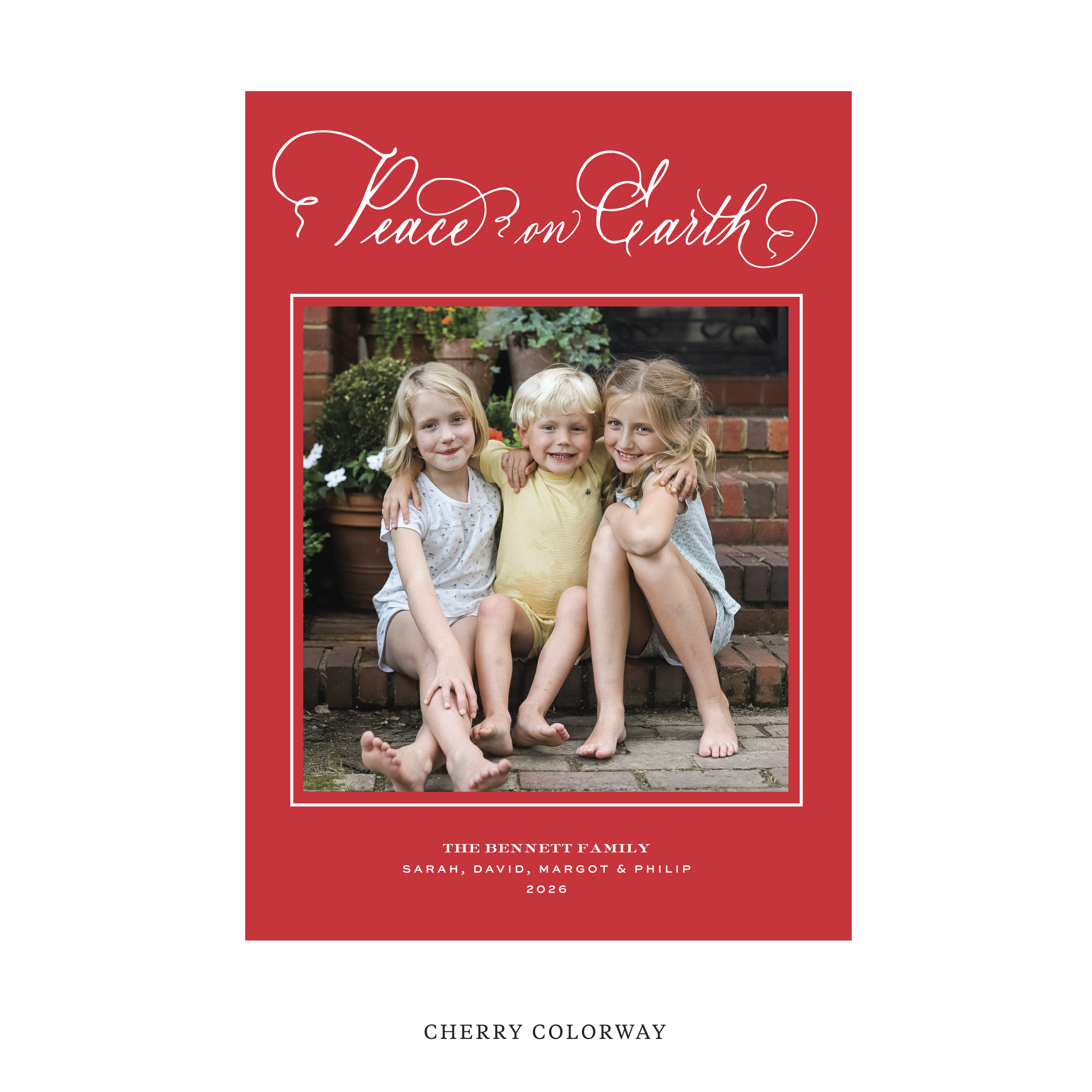 Bennett Classic Flat Print Holiday Card, Large