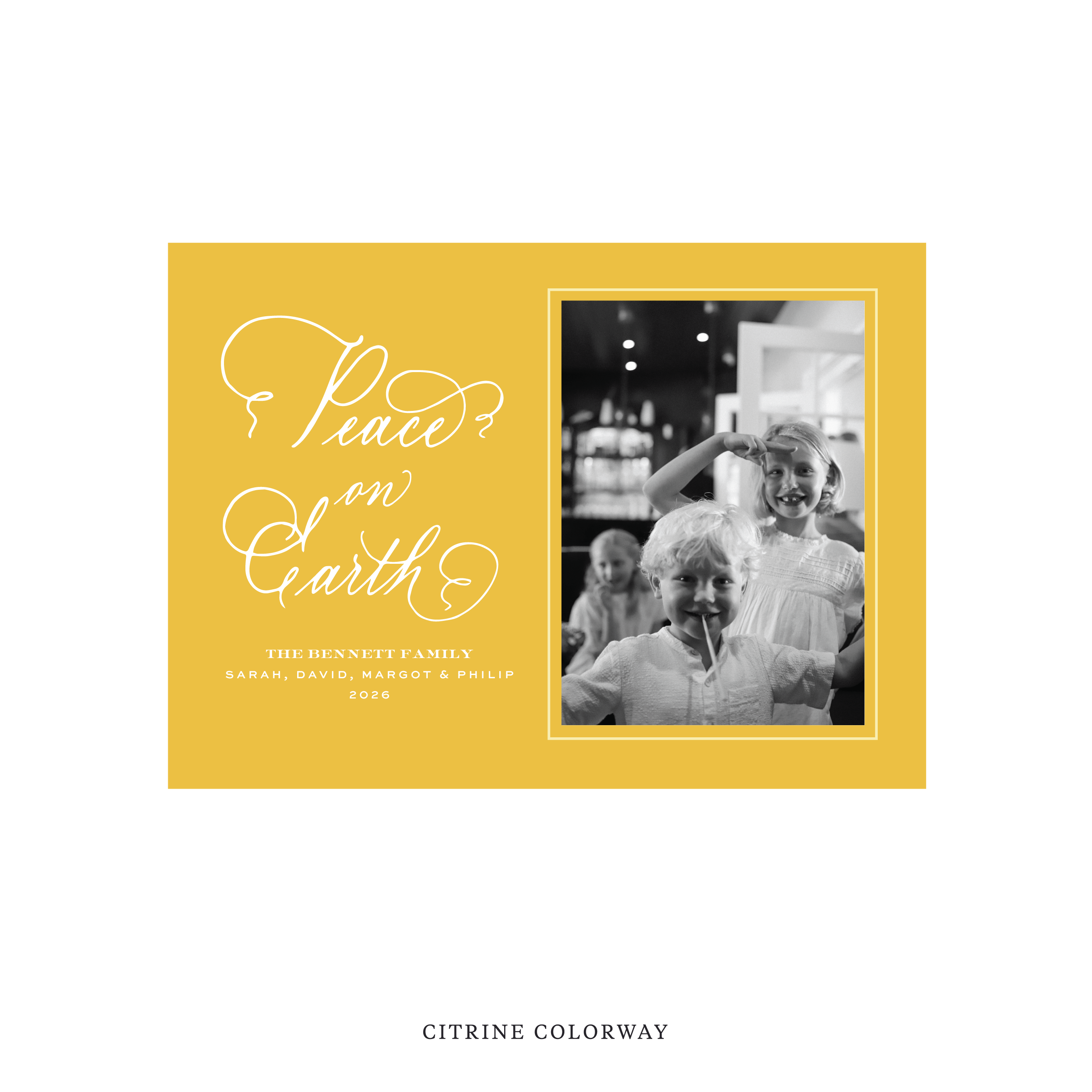 Bennett Classic Flat Print Holiday Card, Medium