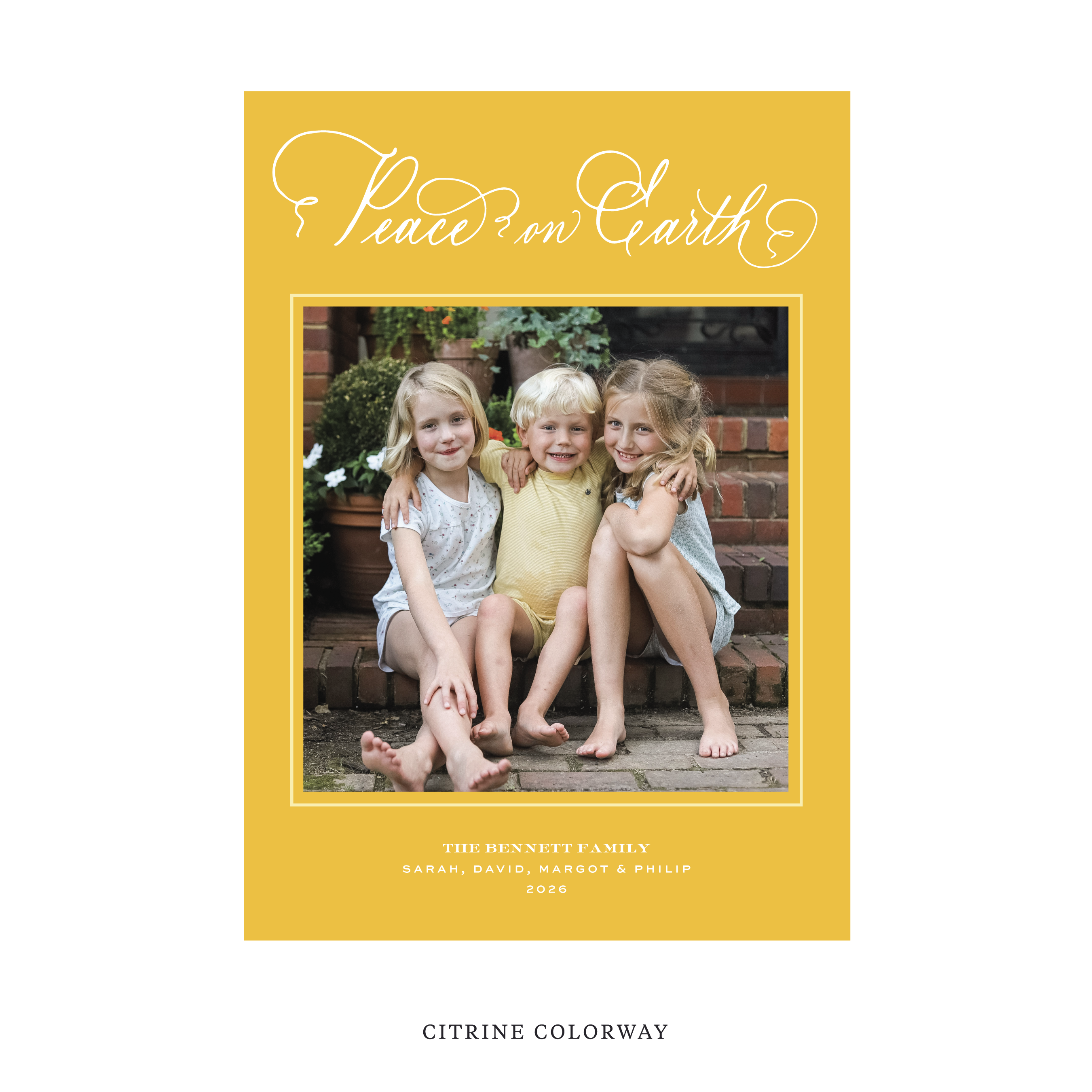 Bennett Classic Flat Print Holiday Card, Large