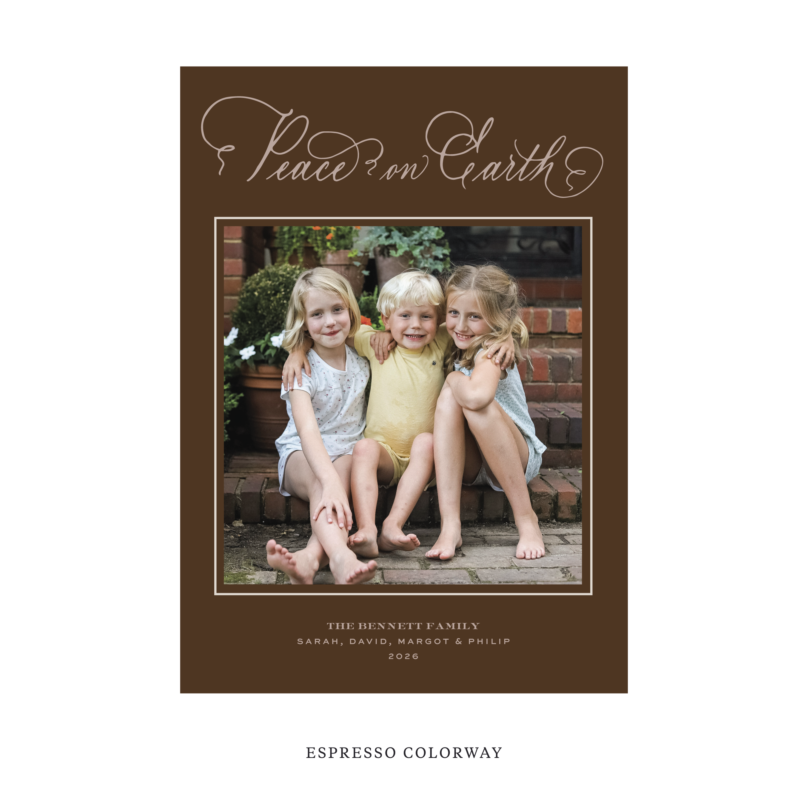 Bennett Classic Flat Print Holiday Card, Large
