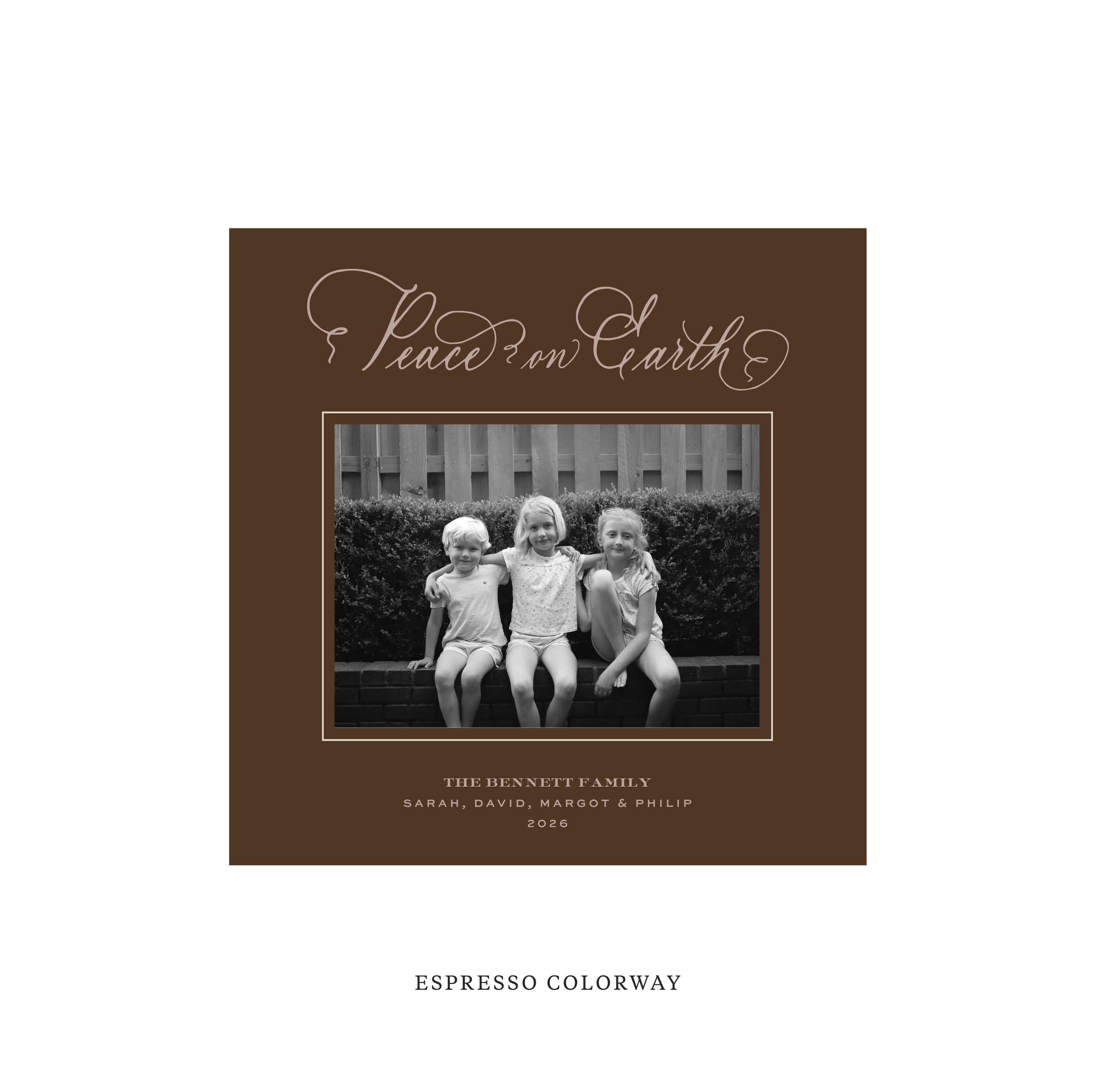 Bennett Classic Flat Print Holiday Card, Square