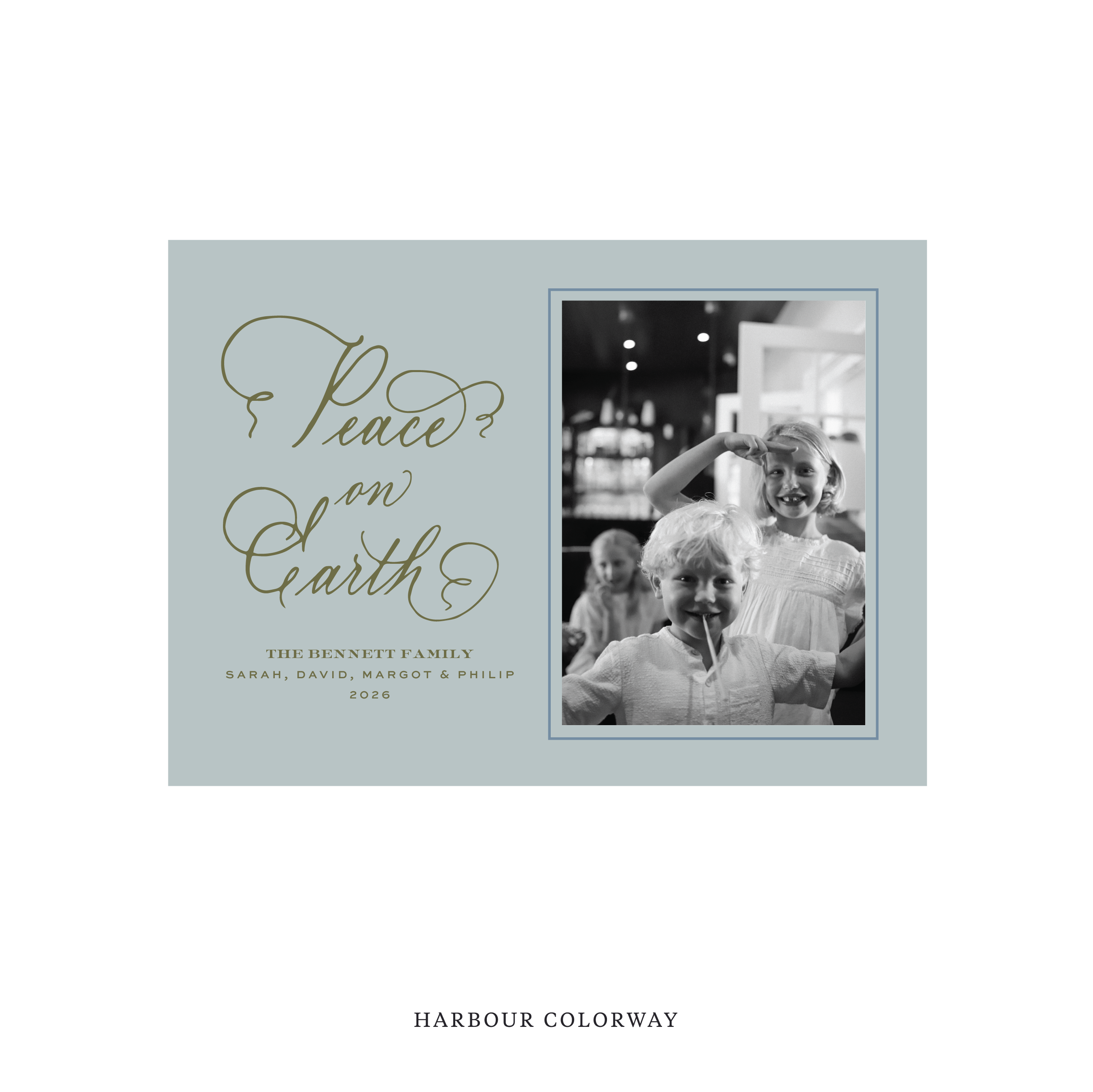 Bennett Classic Flat Print Holiday Card, Medium