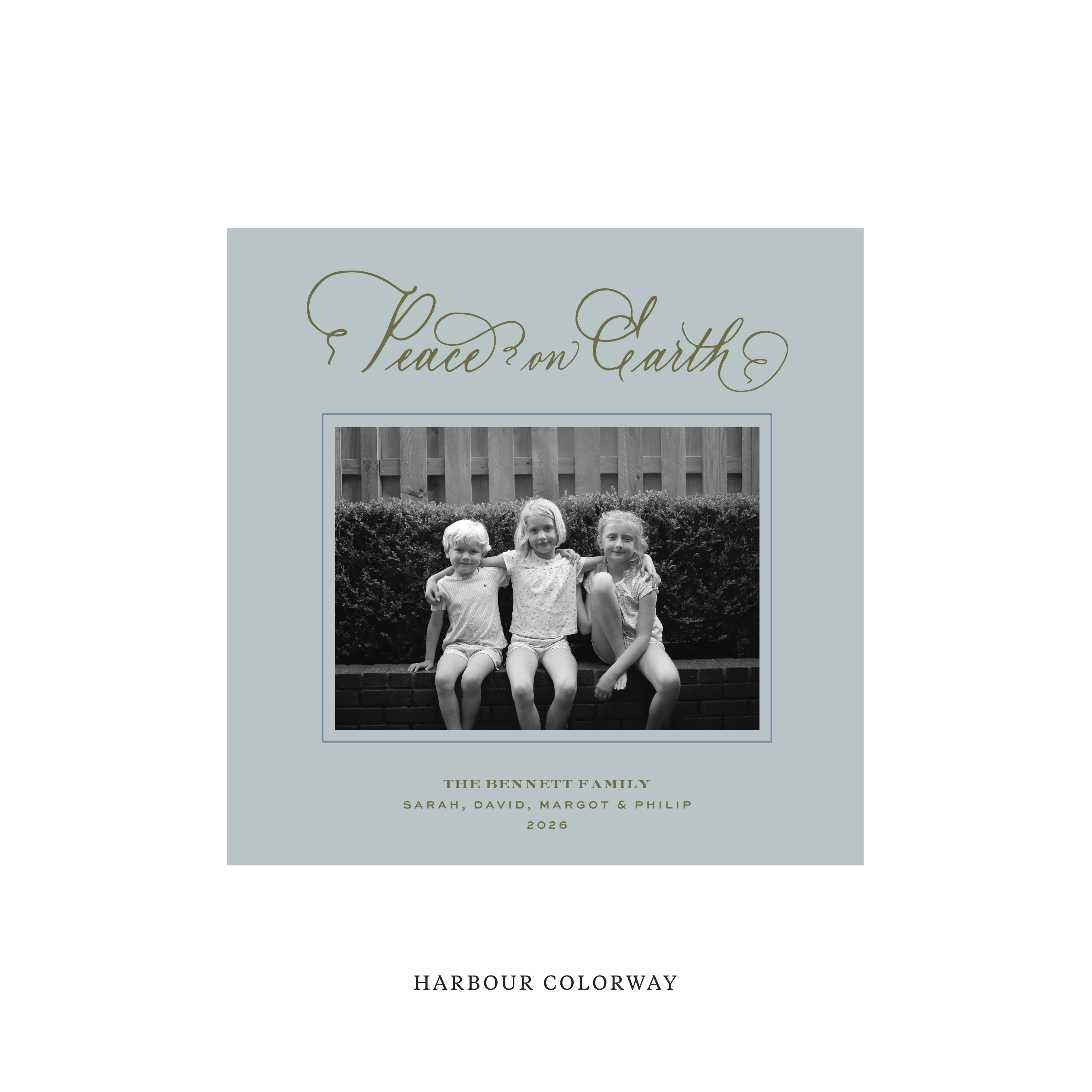 Bennett Classic Flat Print Holiday Card, Square