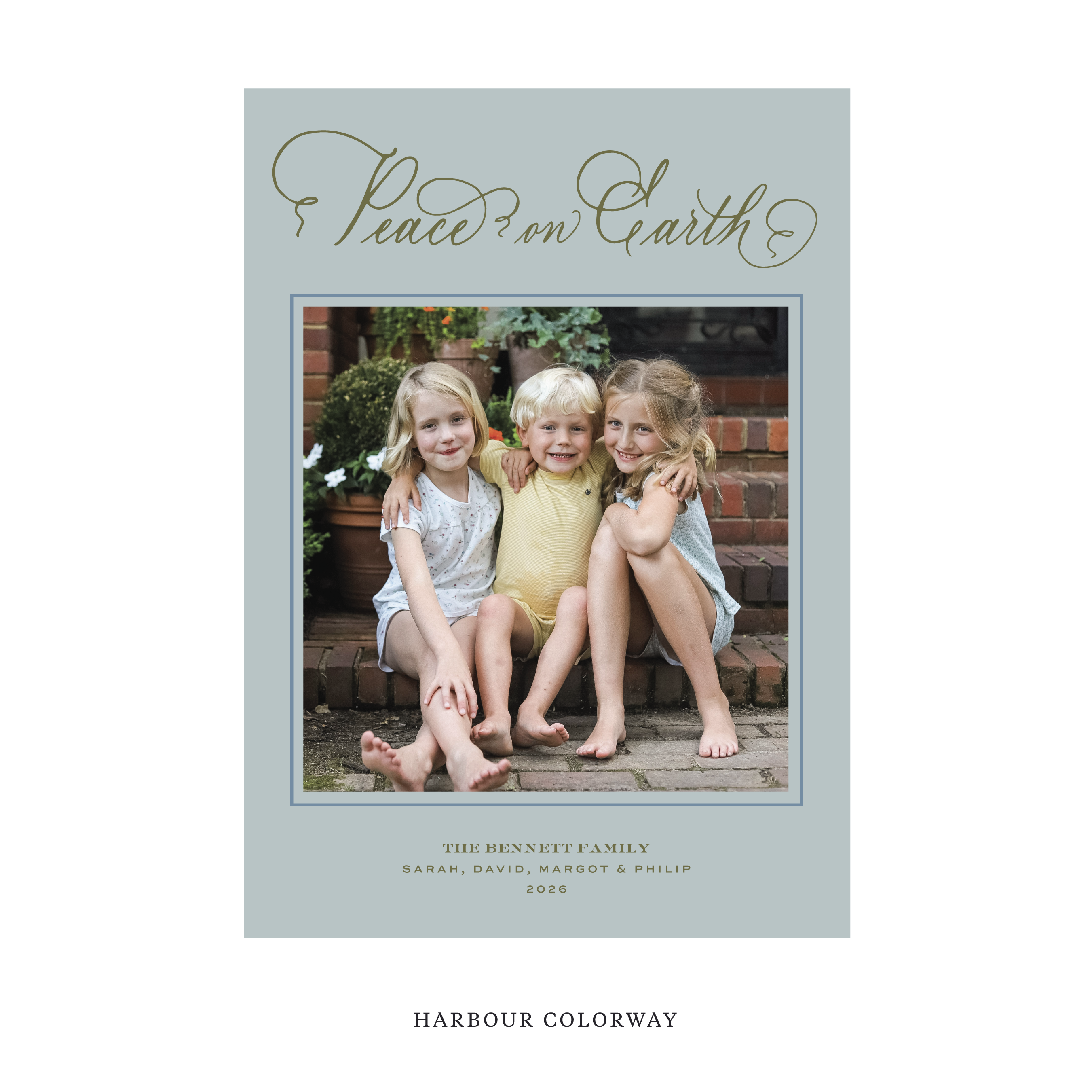 Bennett Classic Flat Print Holiday Card, Large