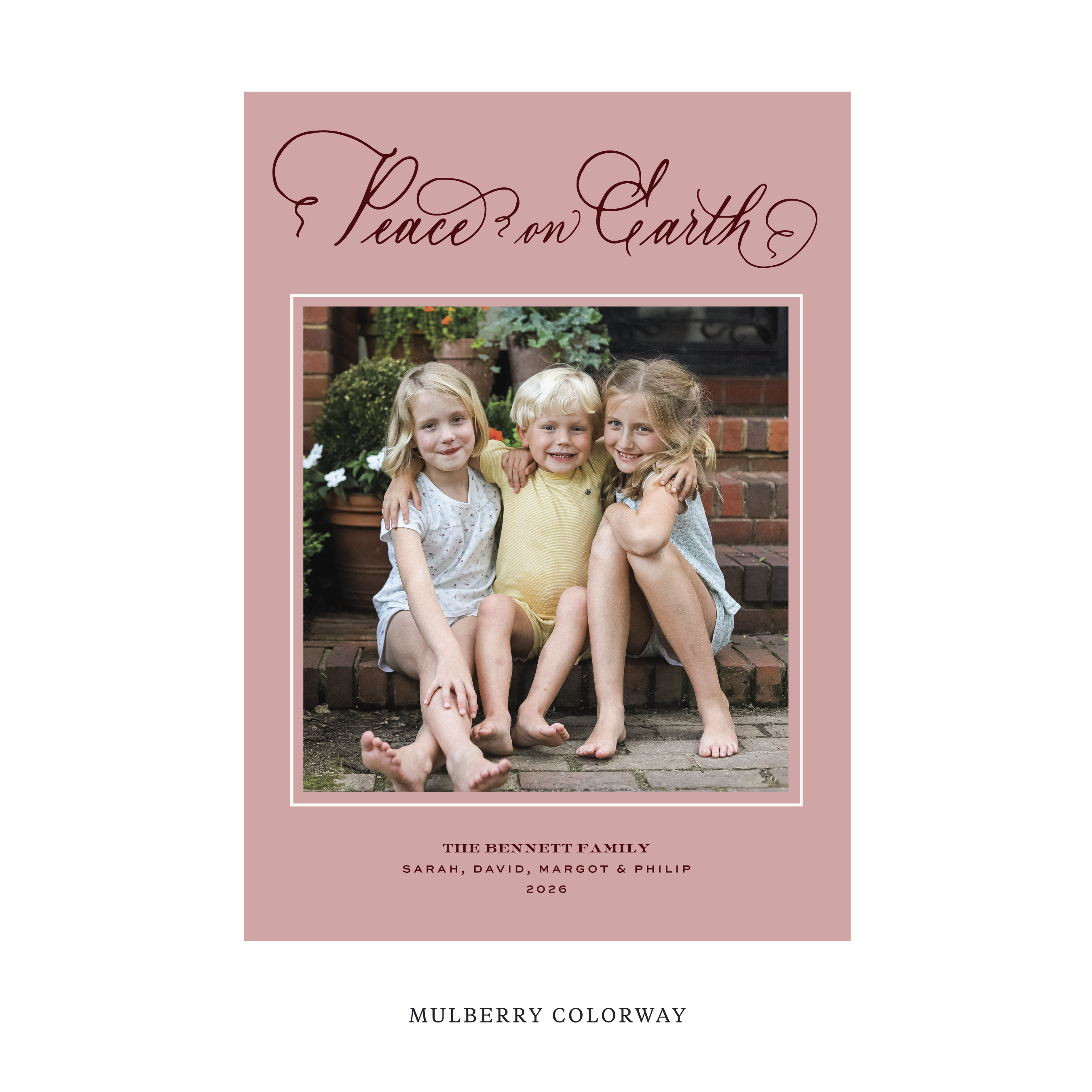 Bennett Classic Flat Print Holiday Card, Large