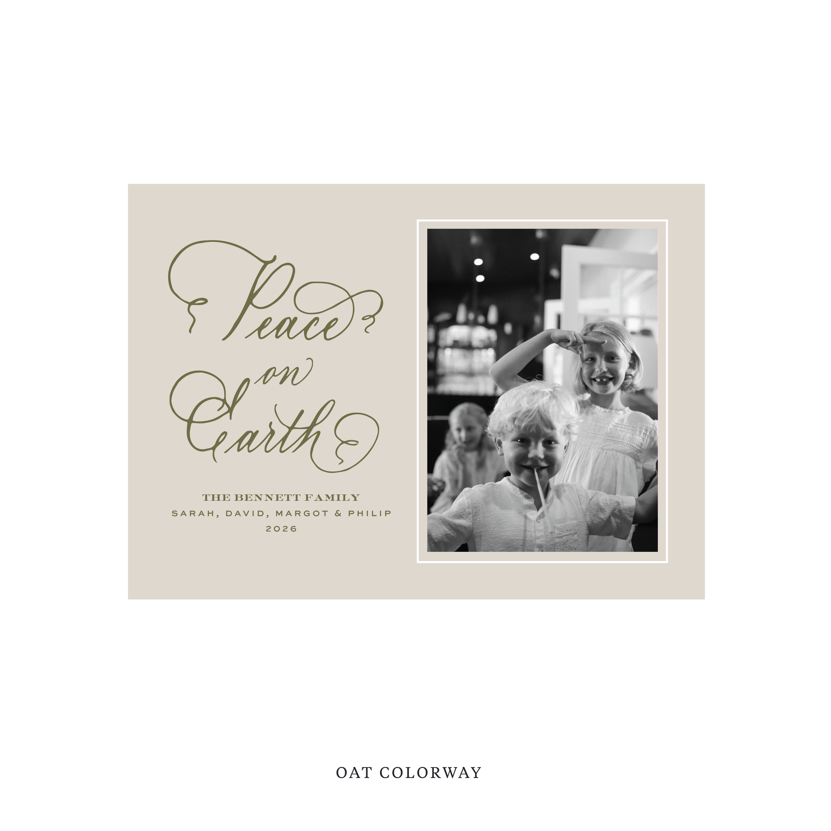 Bennett Classic Flat Print Holiday Card, Medium