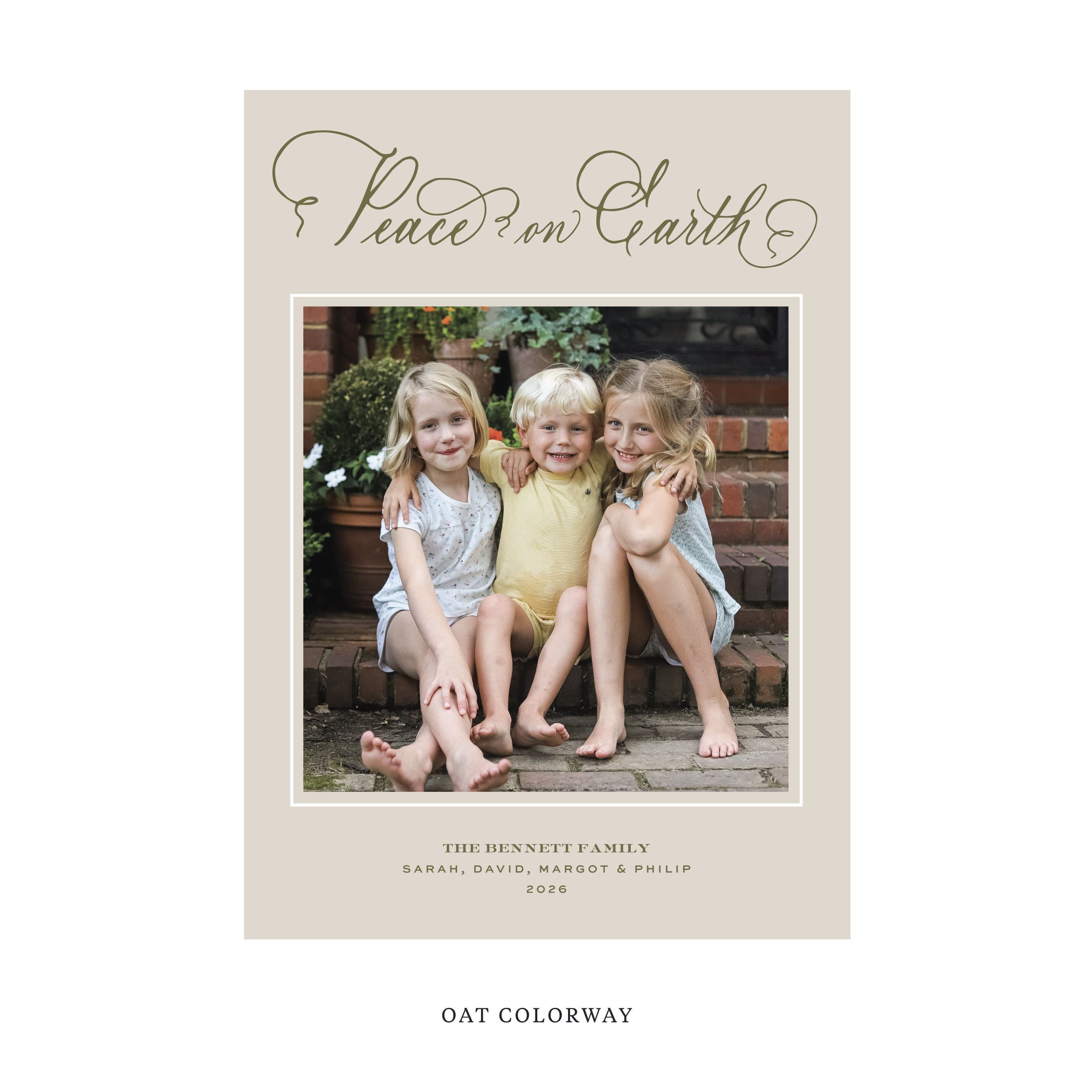 Bennett Classic Flat Print Holiday Card, Large