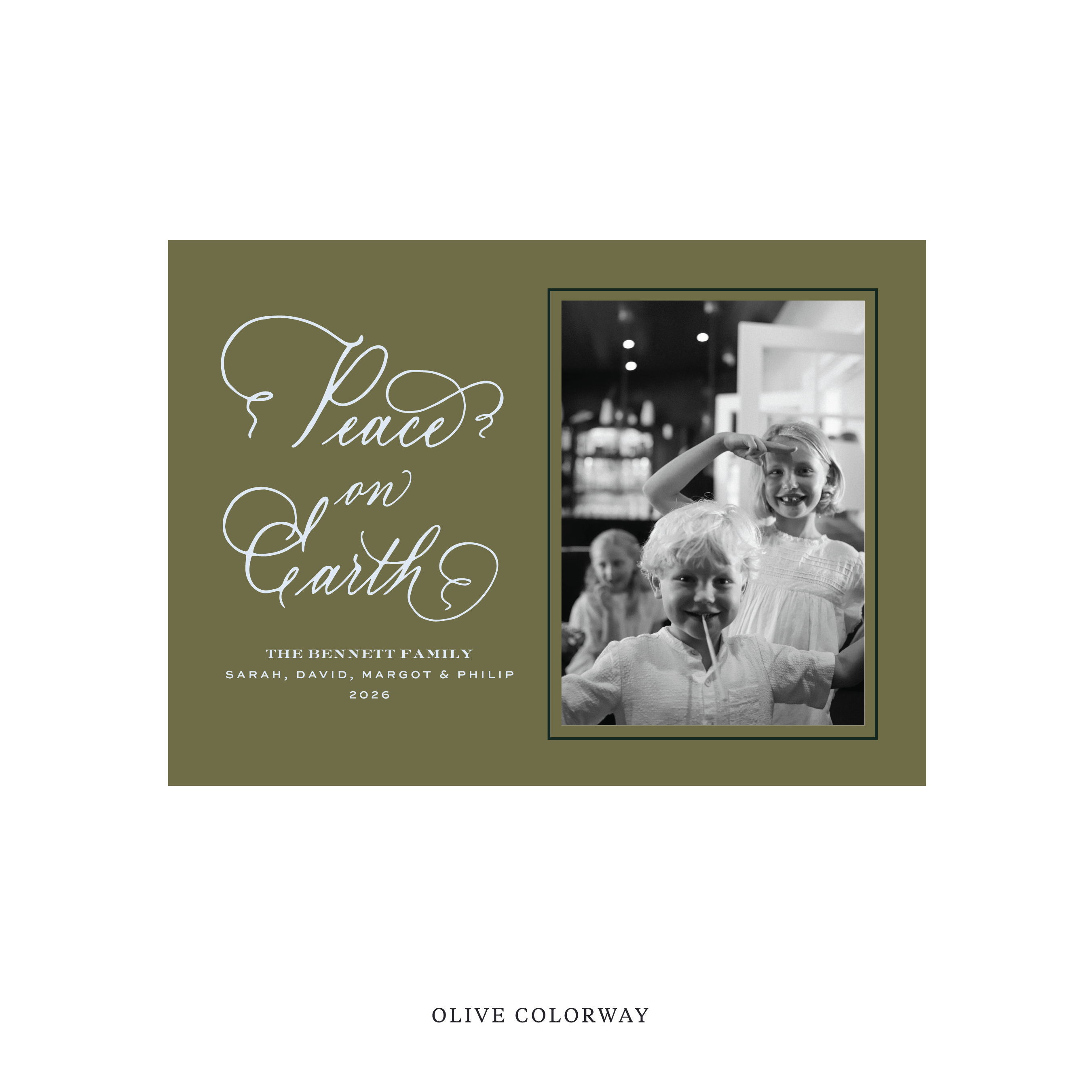 Bennett Classic Flat Print Holiday Card, Medium