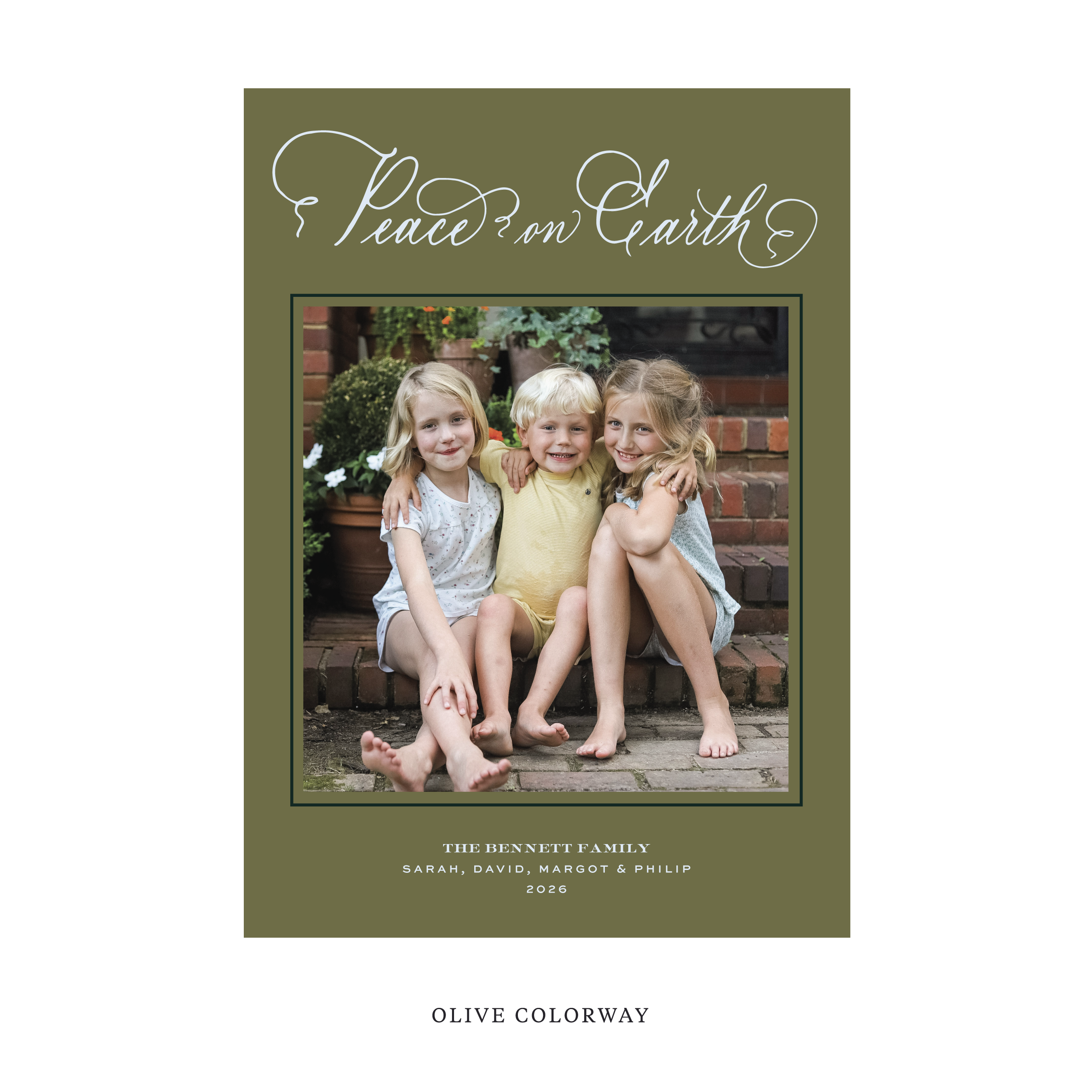 Bennett Classic Flat Print Holiday Card, Large